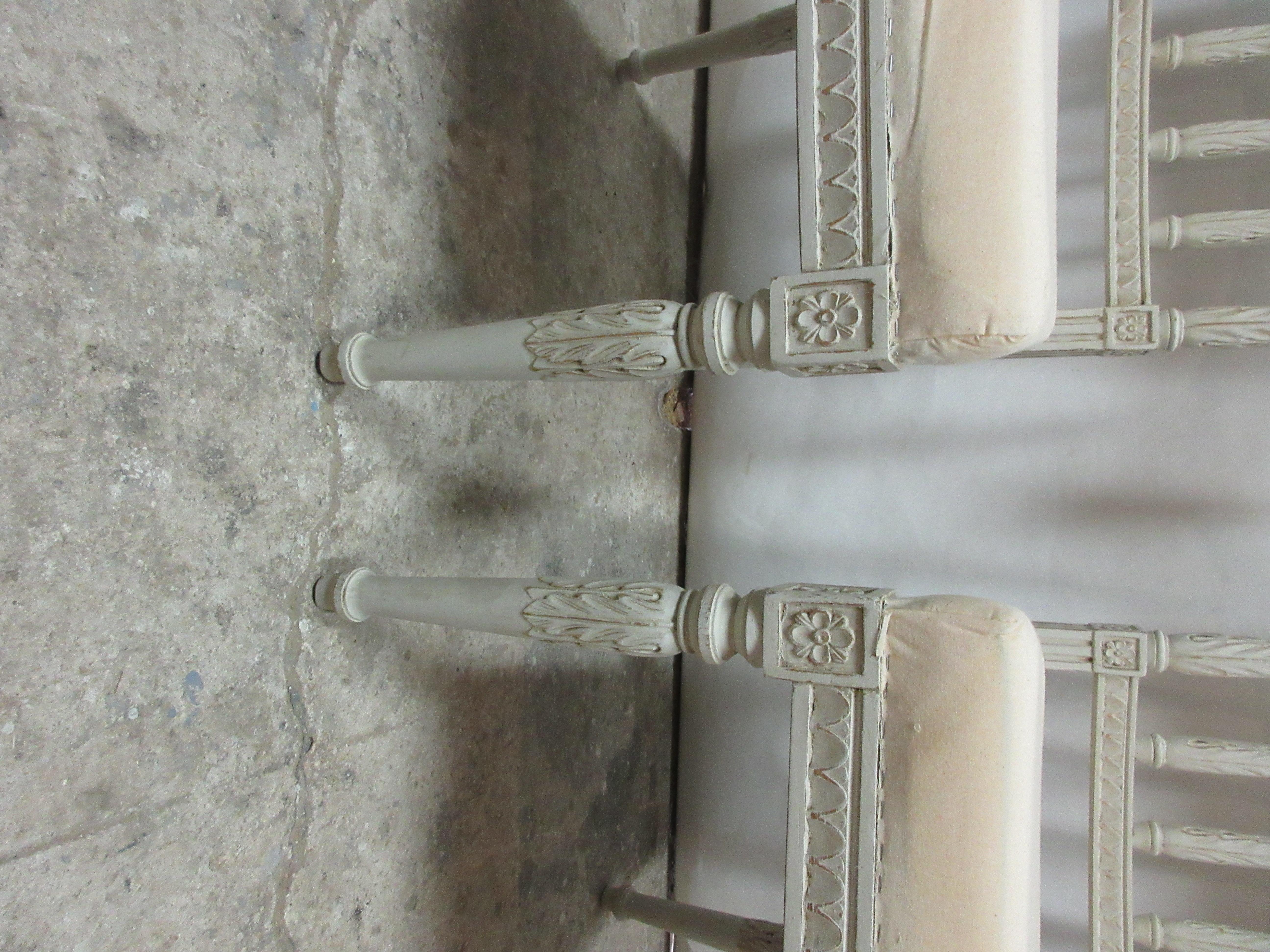 Wood 2 Swedish Gustavian Side Chairs