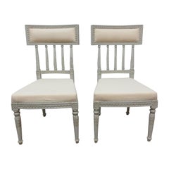 2 Swedish Gustavian Side Chairs