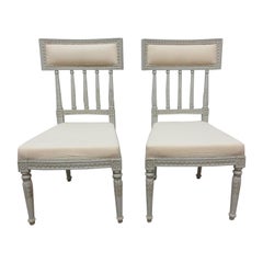 Antique 2 Swedish Gustavian Side Chairs