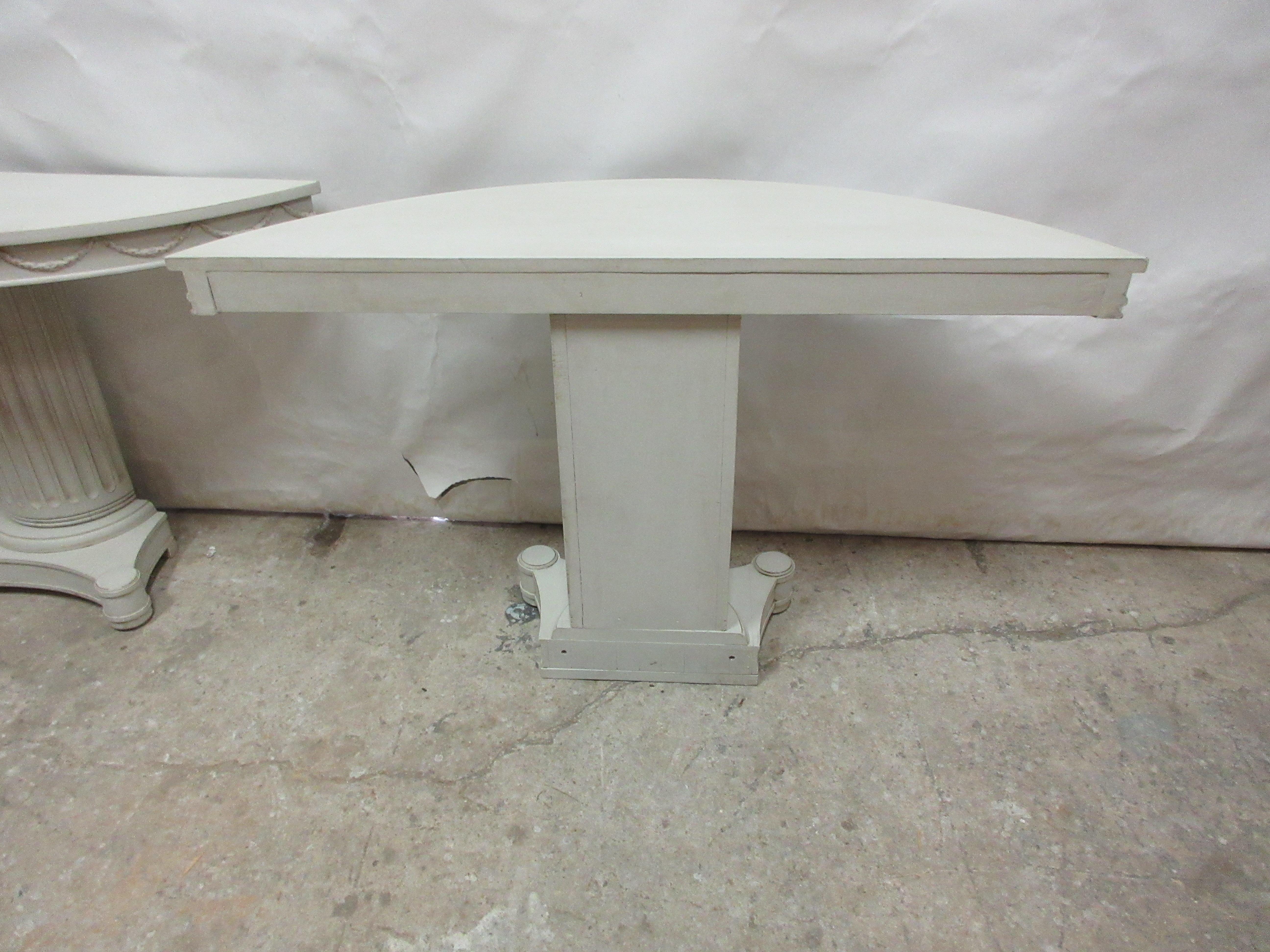 2 Swedish Gustavian Style Console Tables For Sale 4