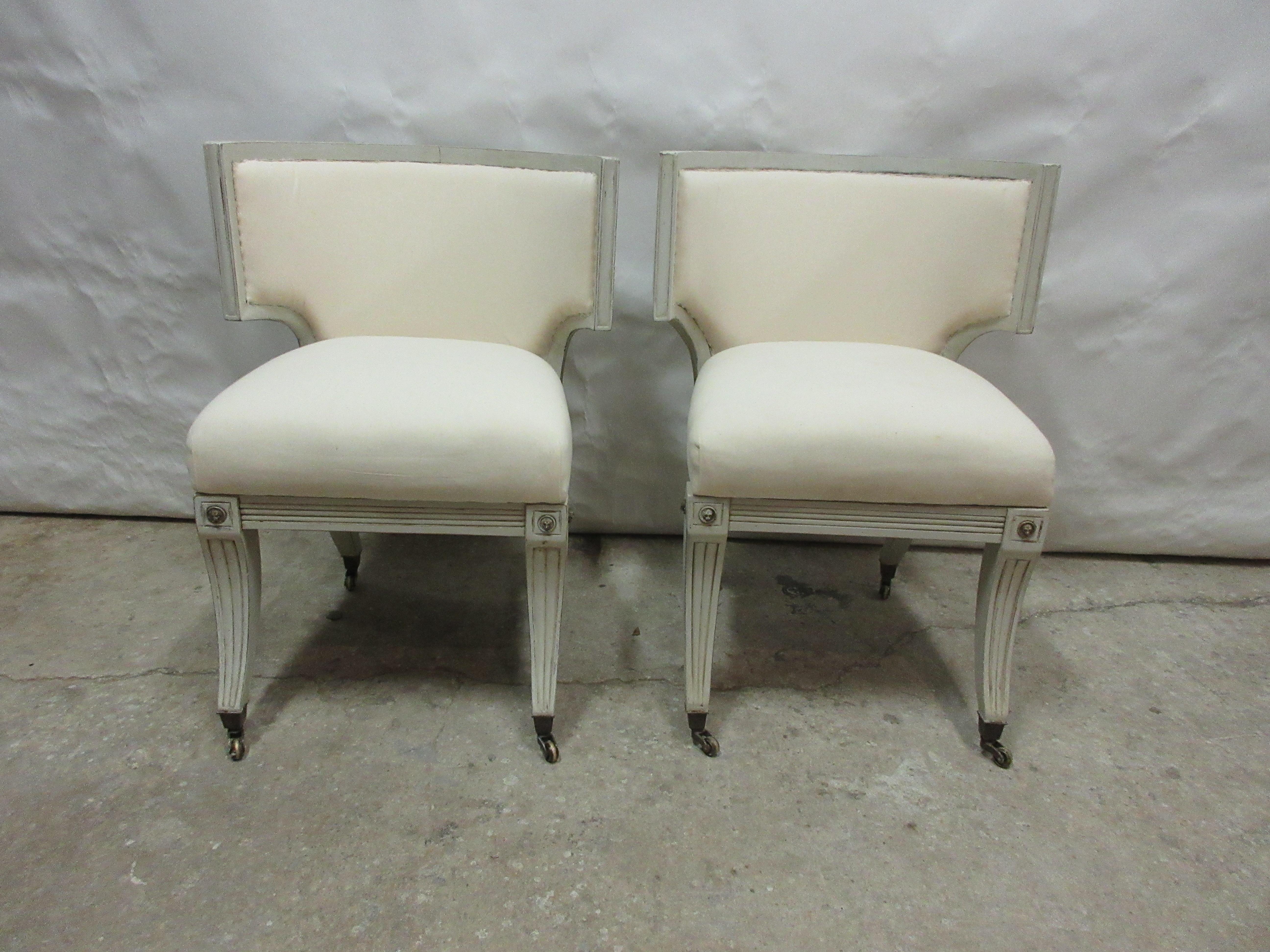 This is a Fabulous set of Swedish Kilsmos Style chairs, they have been restored and Repainted with Milk Paints 