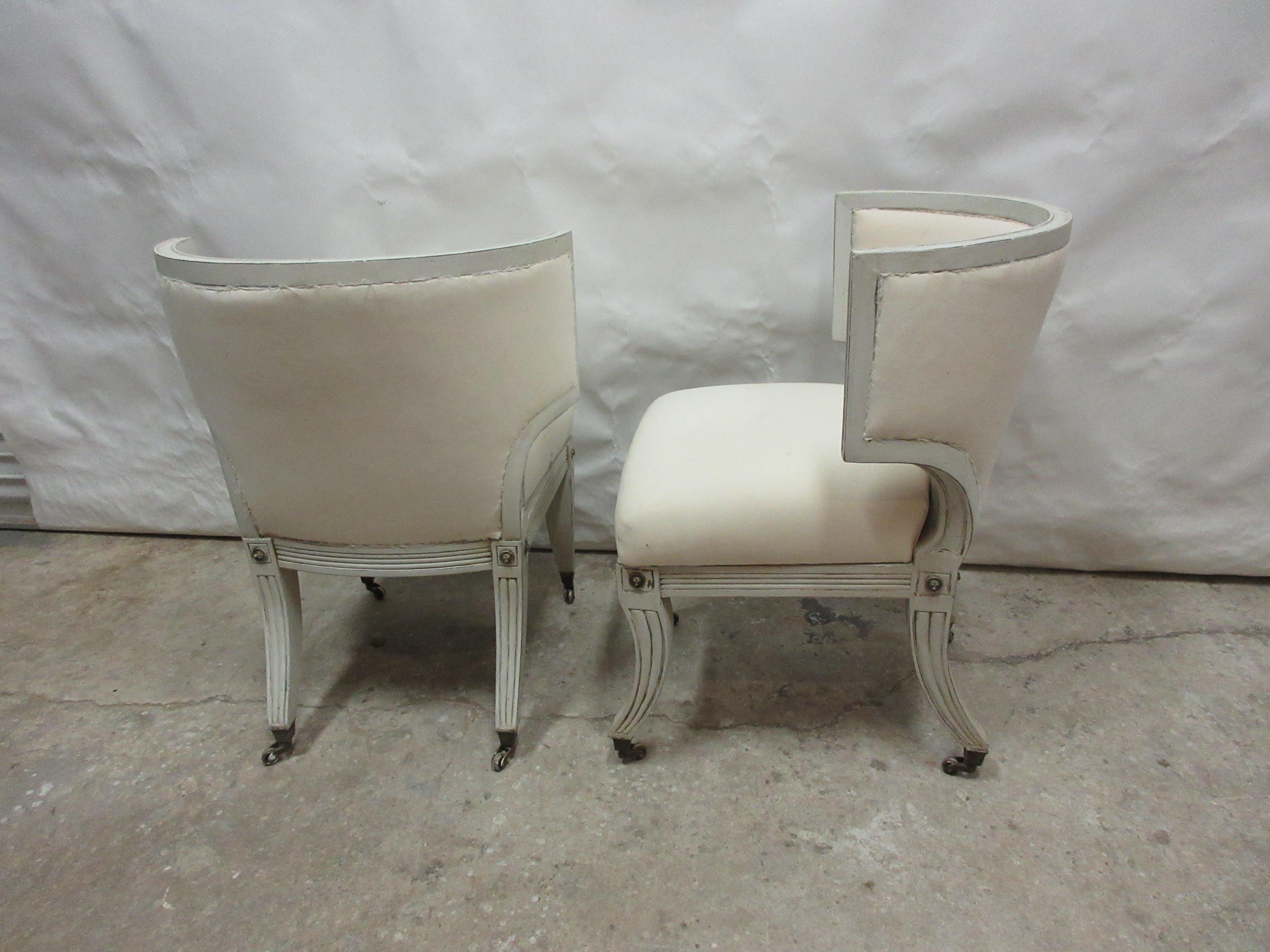 Wood 2 Swedish Klismos Style Chairs For Sale