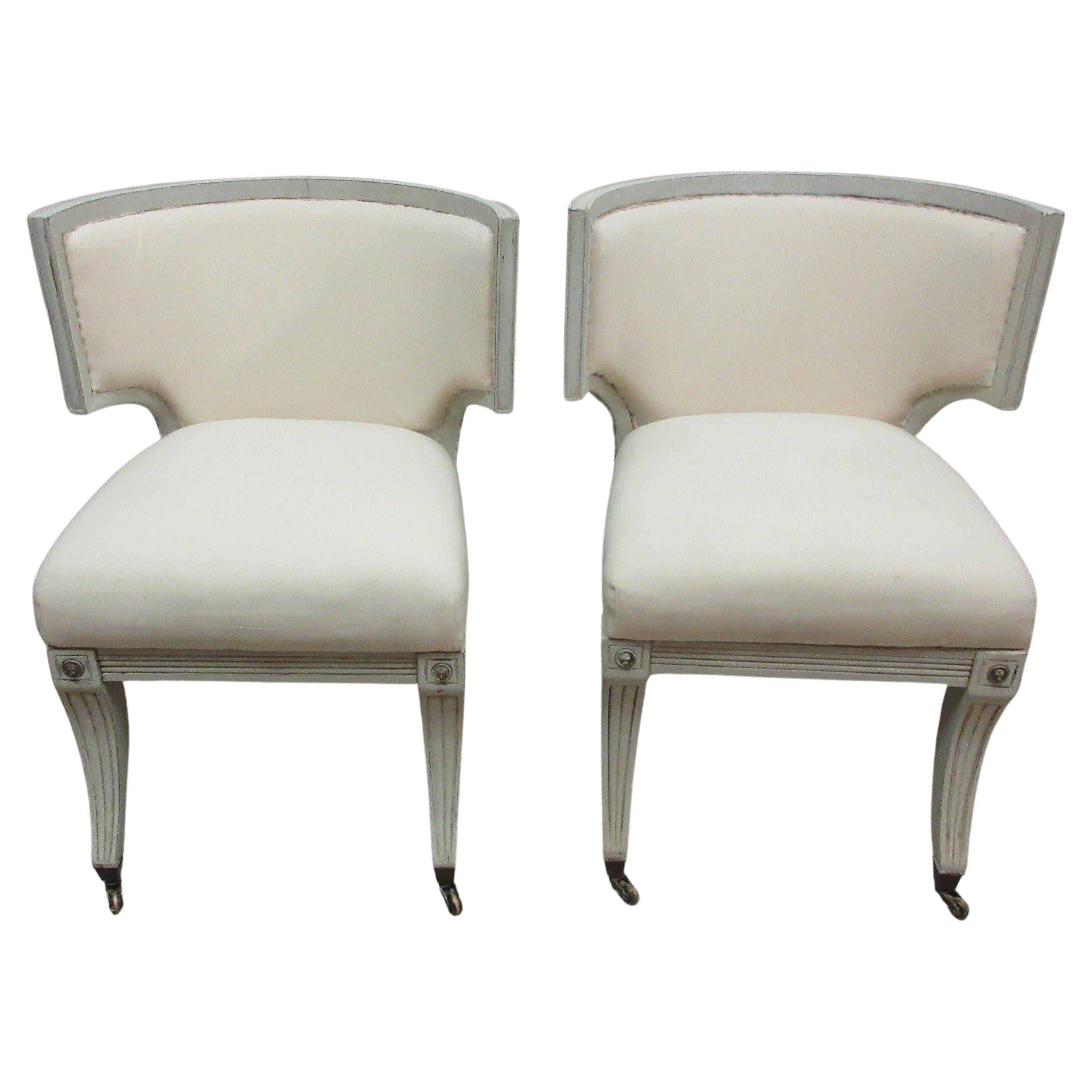 2 Swedish Klismos Style Chairs For Sale