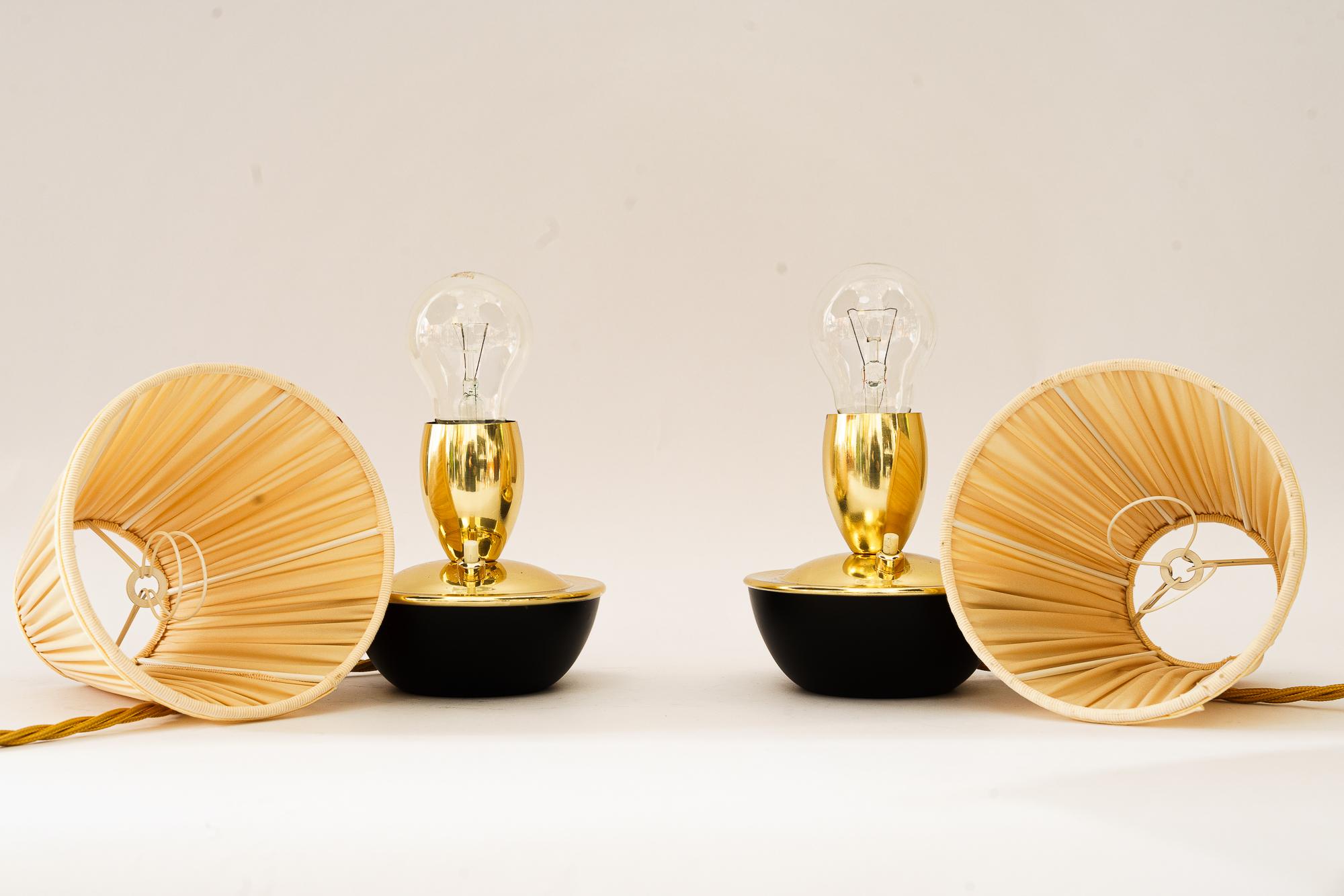 Blackened 2 Table lamps by rupert nikoll vienna around 1960s For Sale
