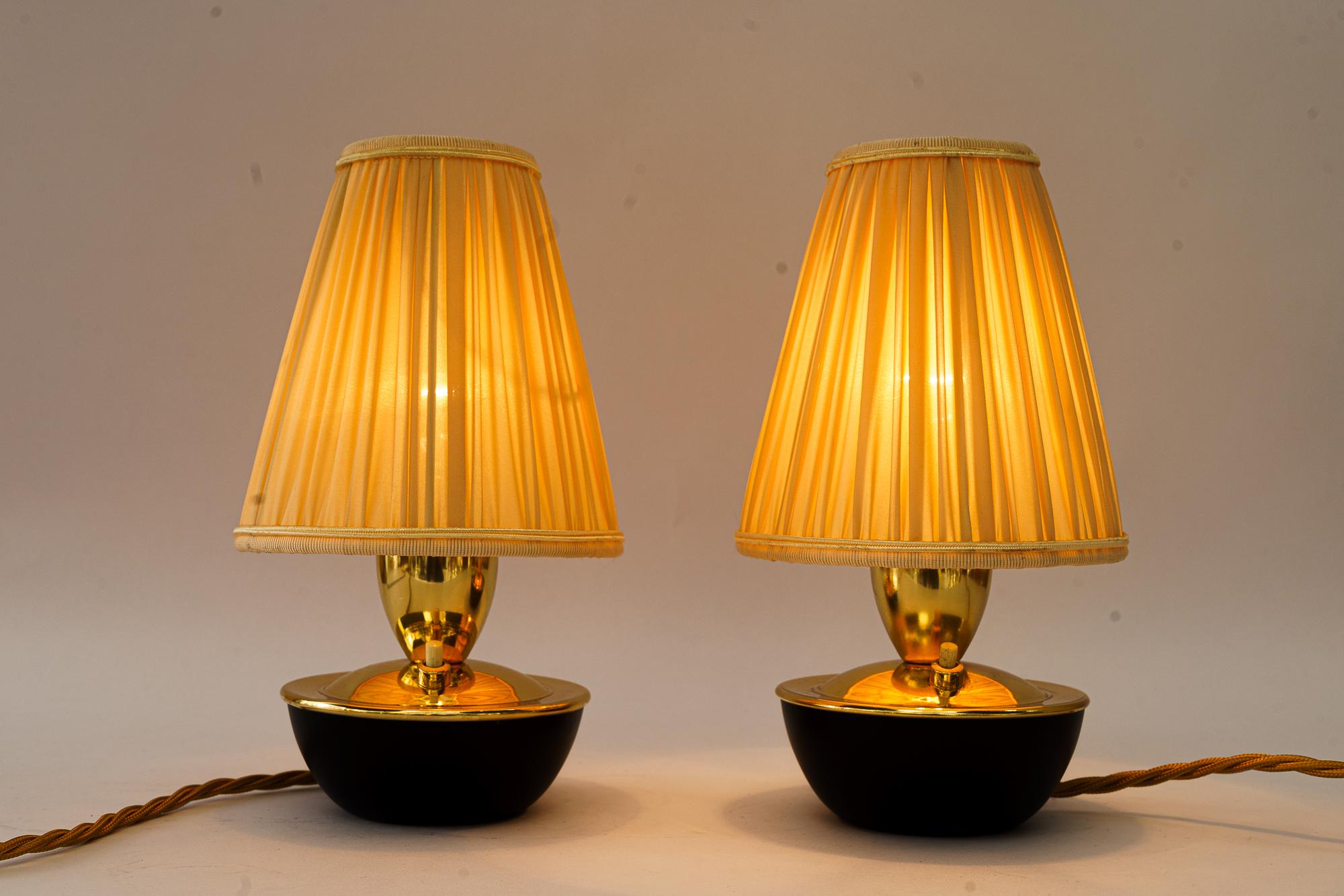 Brass 2 Table lamps by rupert nikoll vienna around 1960s For Sale