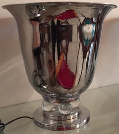 2 Table Lamps, France, 1920, Materials Glass and Chrome, Art Deco