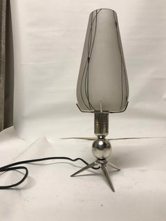 2 lampes de bureau, verre et bronze plaqué, style Art Déco, Italie, 1930