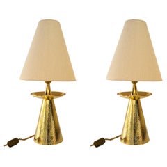 2 Table lamps with fabric shades art deco vienna around 1920s