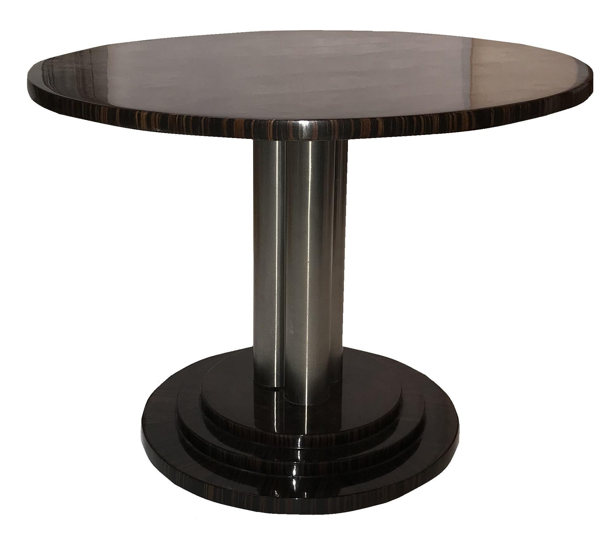 Mid-20th Century 2 Tables in Wood and Chrome, France, 1930 For Sale