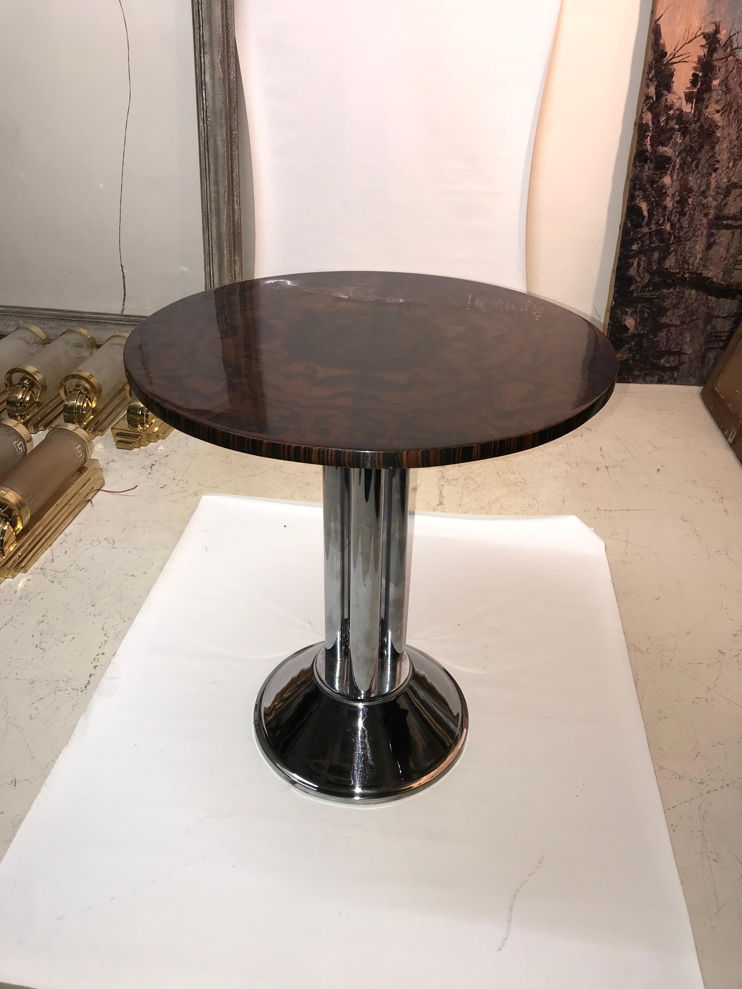 2 Tables in Wood and Chrome, France, 1930 For Sale 1