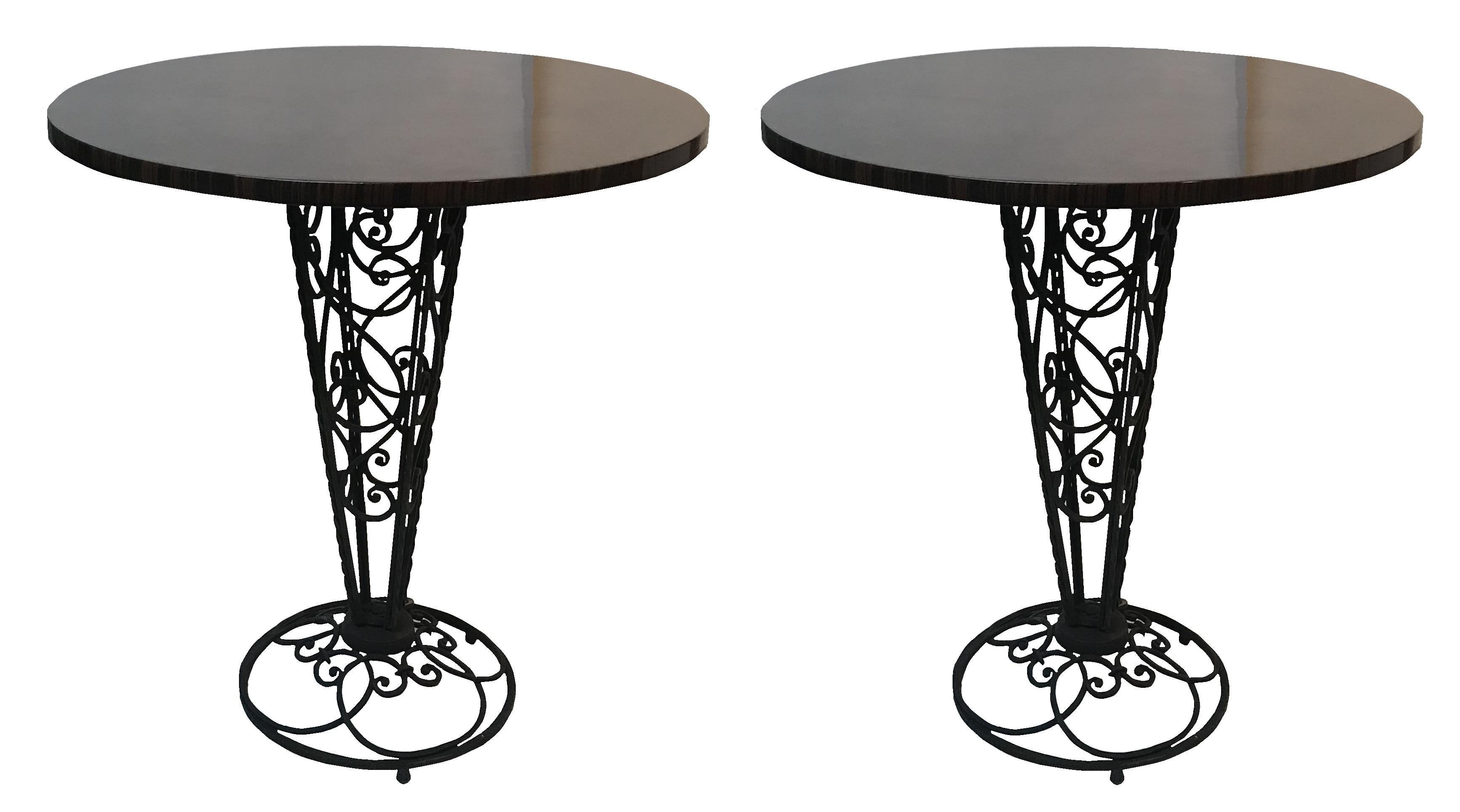 Two tables 
Material: wood and iron
Style: Art Deco
Country: France
If you want to live in the golden years, this is the tables that your project needs.
We have specialized in the sale of Art Deco and Art Nouveau and Vintage styles since 1982. If