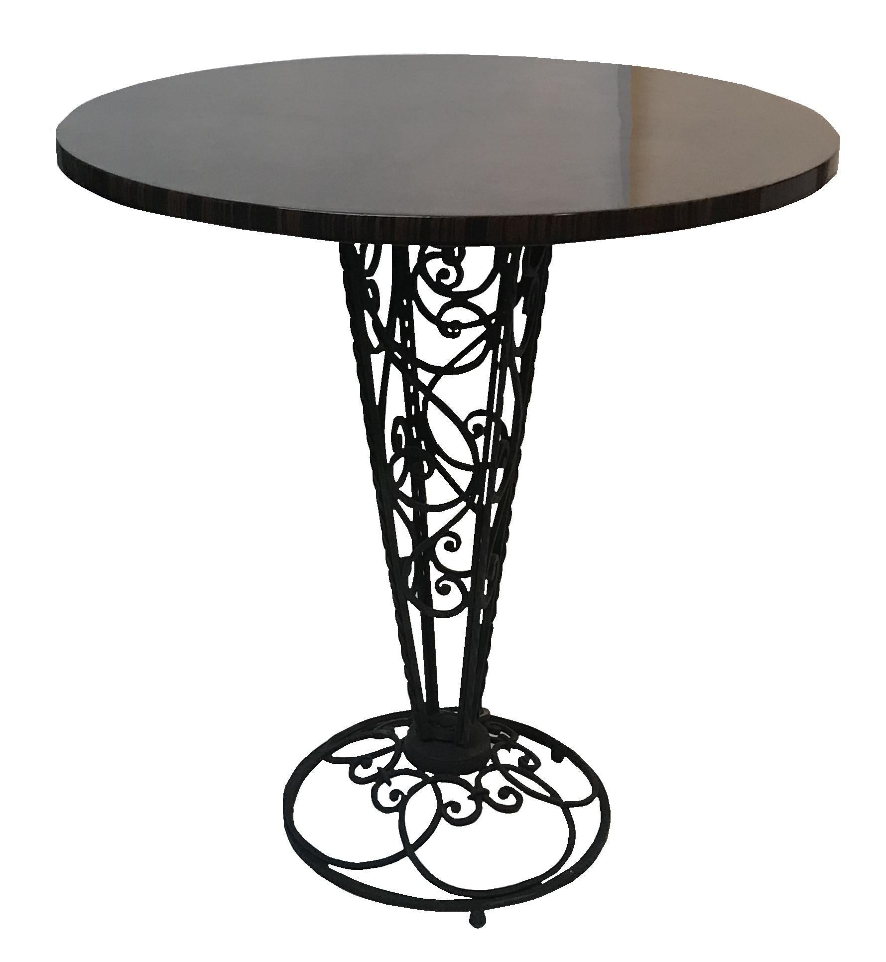 French 2 Tables in wood and iron, Art Deco, France, 1930 For Sale