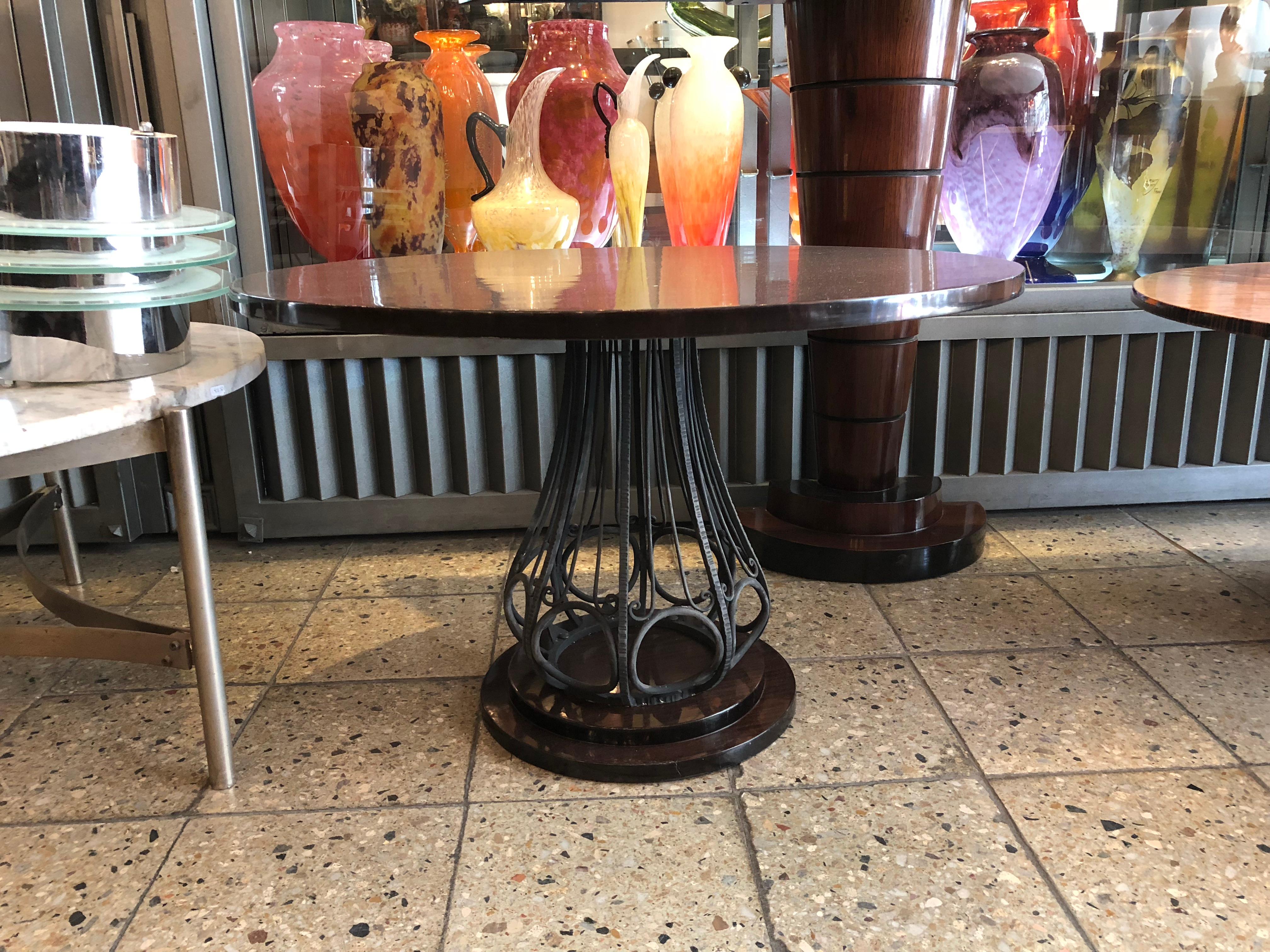 Two tables

Material: wood and iron
Style: Art Deco
Country: France
We have specialized in the sale of Art Deco and Art Nouveau and Vintage styles since 1982. If you have any questions we are at your disposal.
Pushing the button that reads 'View All