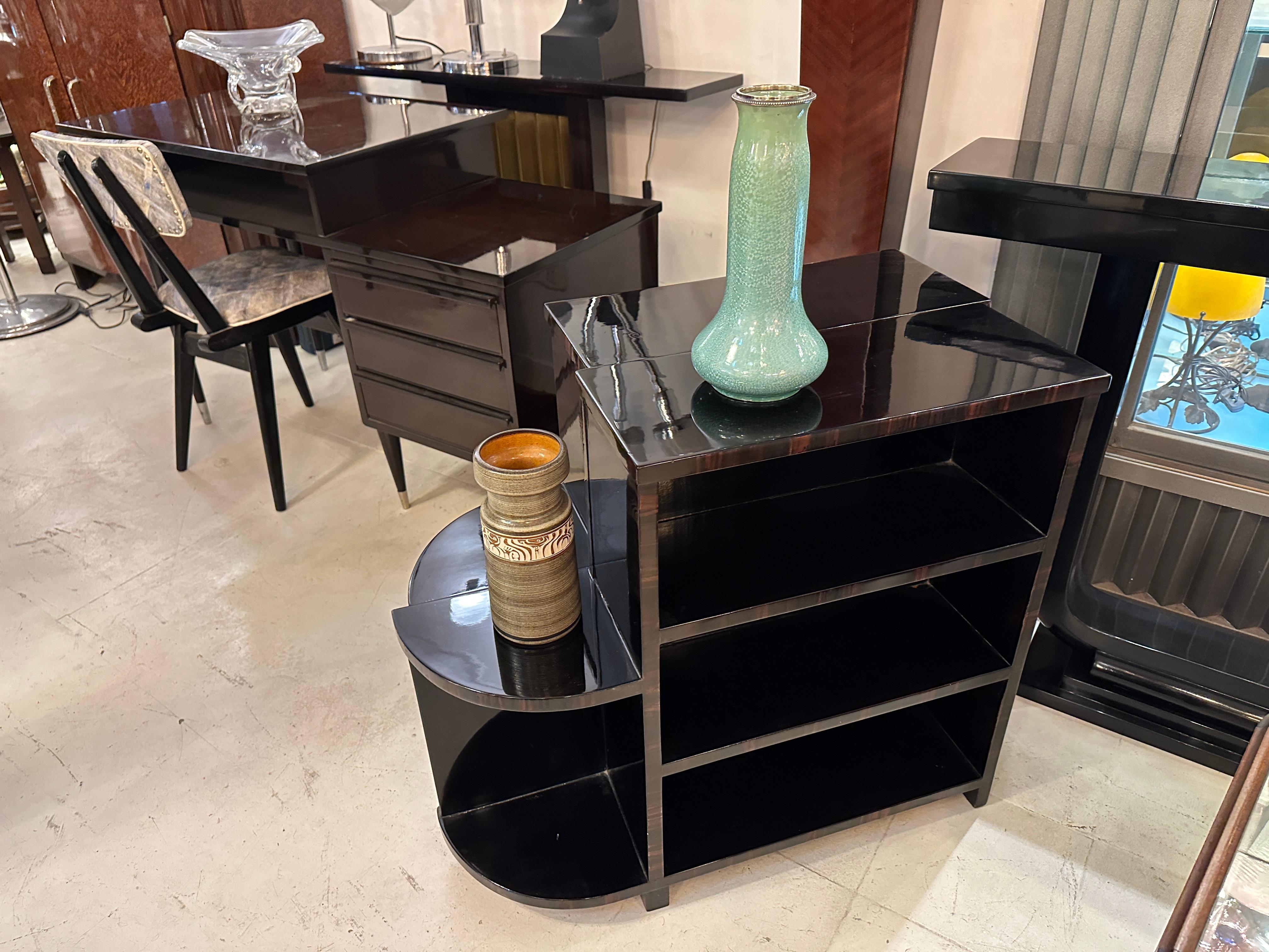 2 Tische mit Regalen im Art-déco-Stil aus Holz, Frankreich, 1930 im Angebot 12