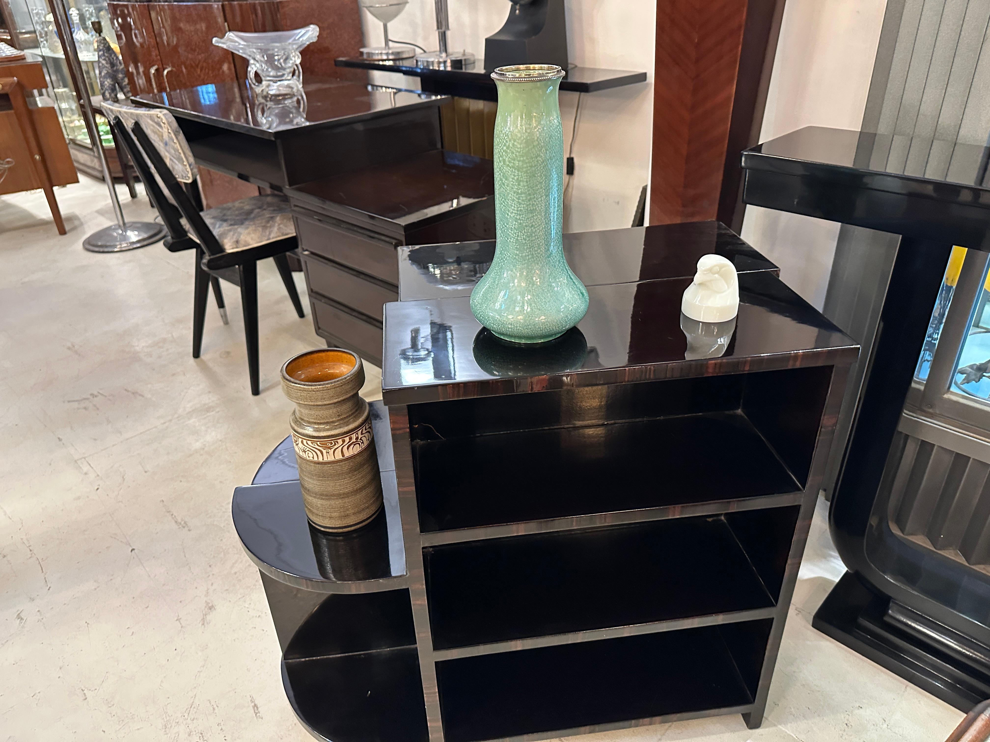 2 Tische mit Regalen im Art-déco-Stil aus Holz, Frankreich, 1930 im Angebot 13