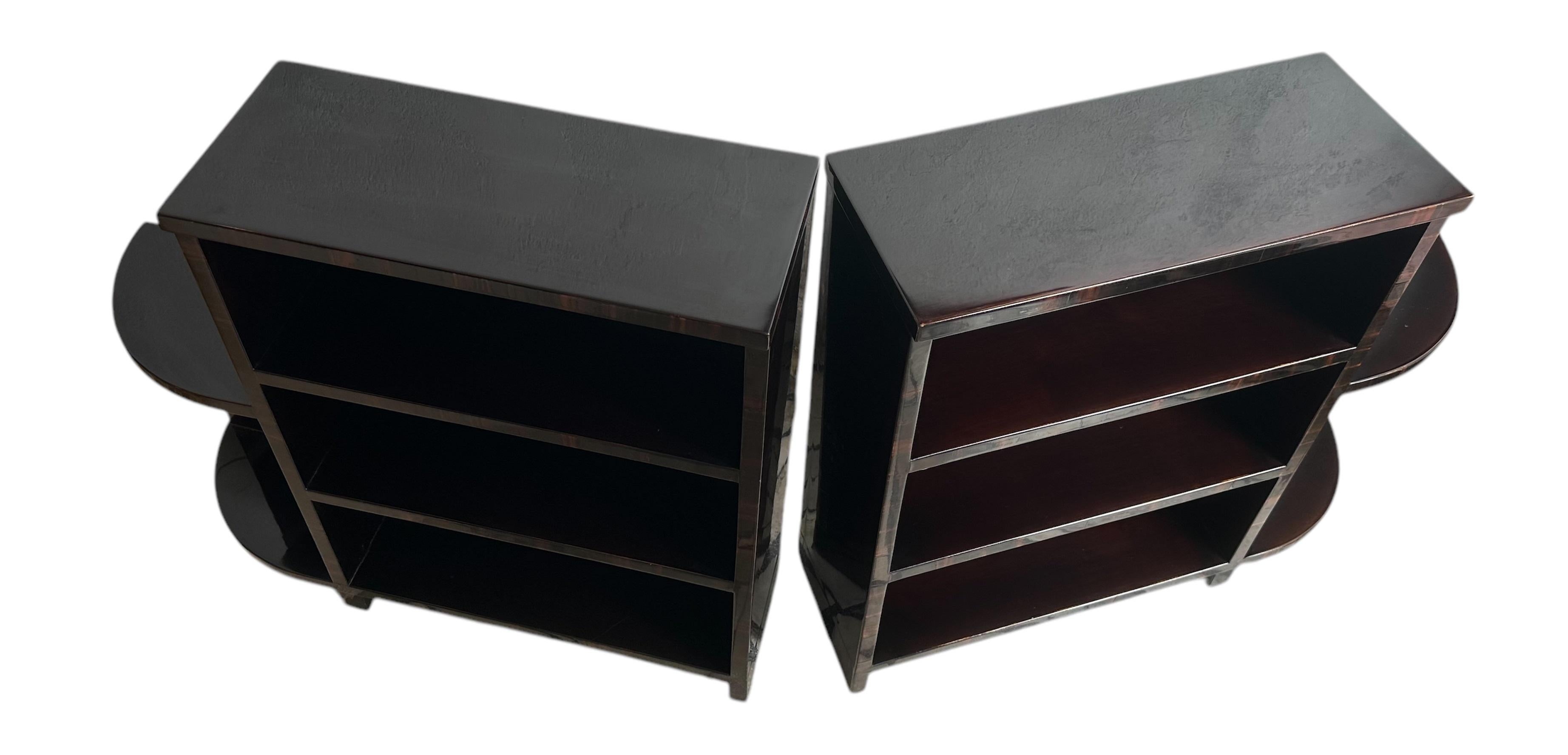 2 Tische mit Regalen im Art-déco-Stil aus Holz, Frankreich, 1930 im Angebot 8