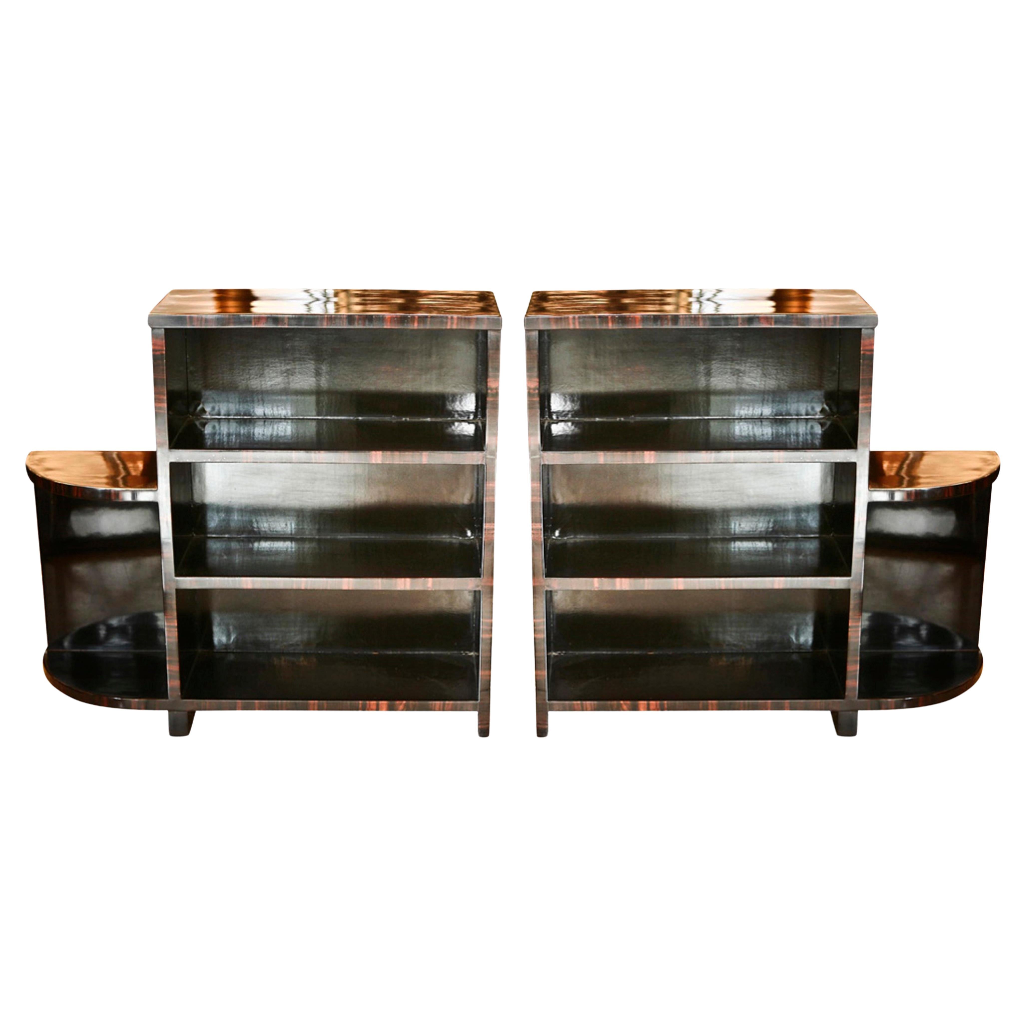 2 Tables with shelves Art Deco in wood , France, 1930 For Sale