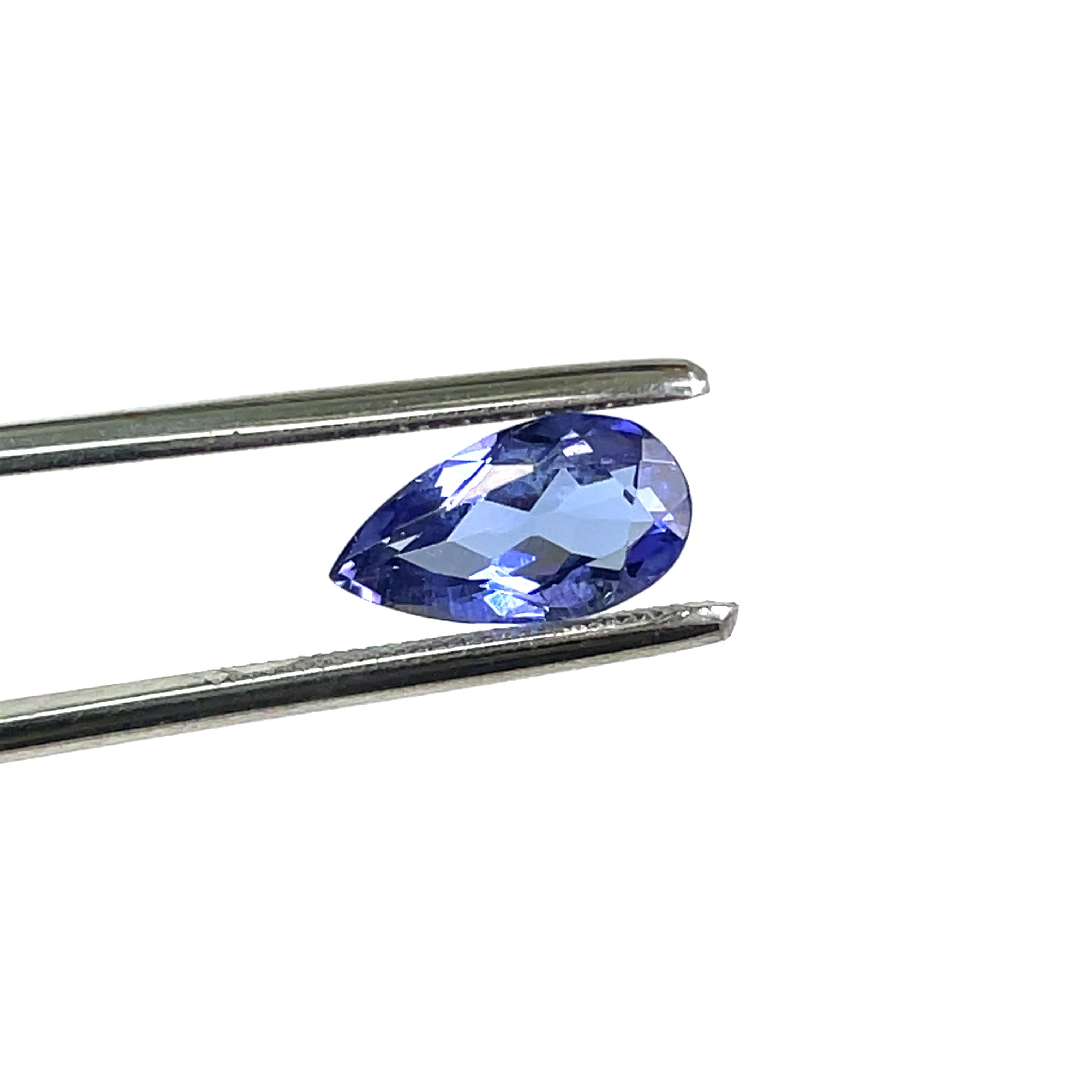 2 Tanzanian Violetish Blue Pear Tanzanites Cts 4.05 With GRS Certificate In New Condition For Sale In Hong Kong, HK