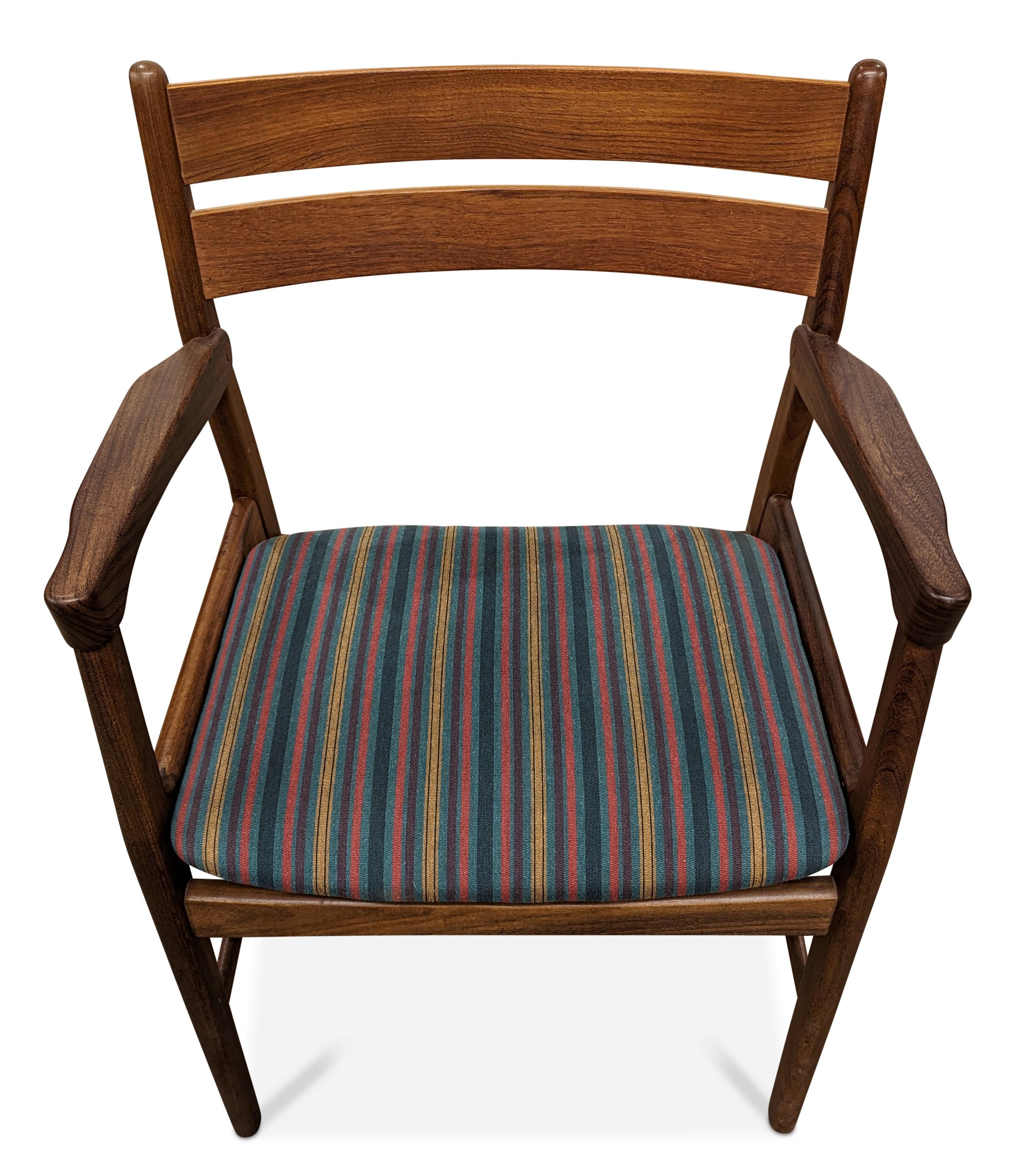Mid-Century Modern 2 Teak Dining Arm Chairs, 012324 Vintage Danish Midcentury