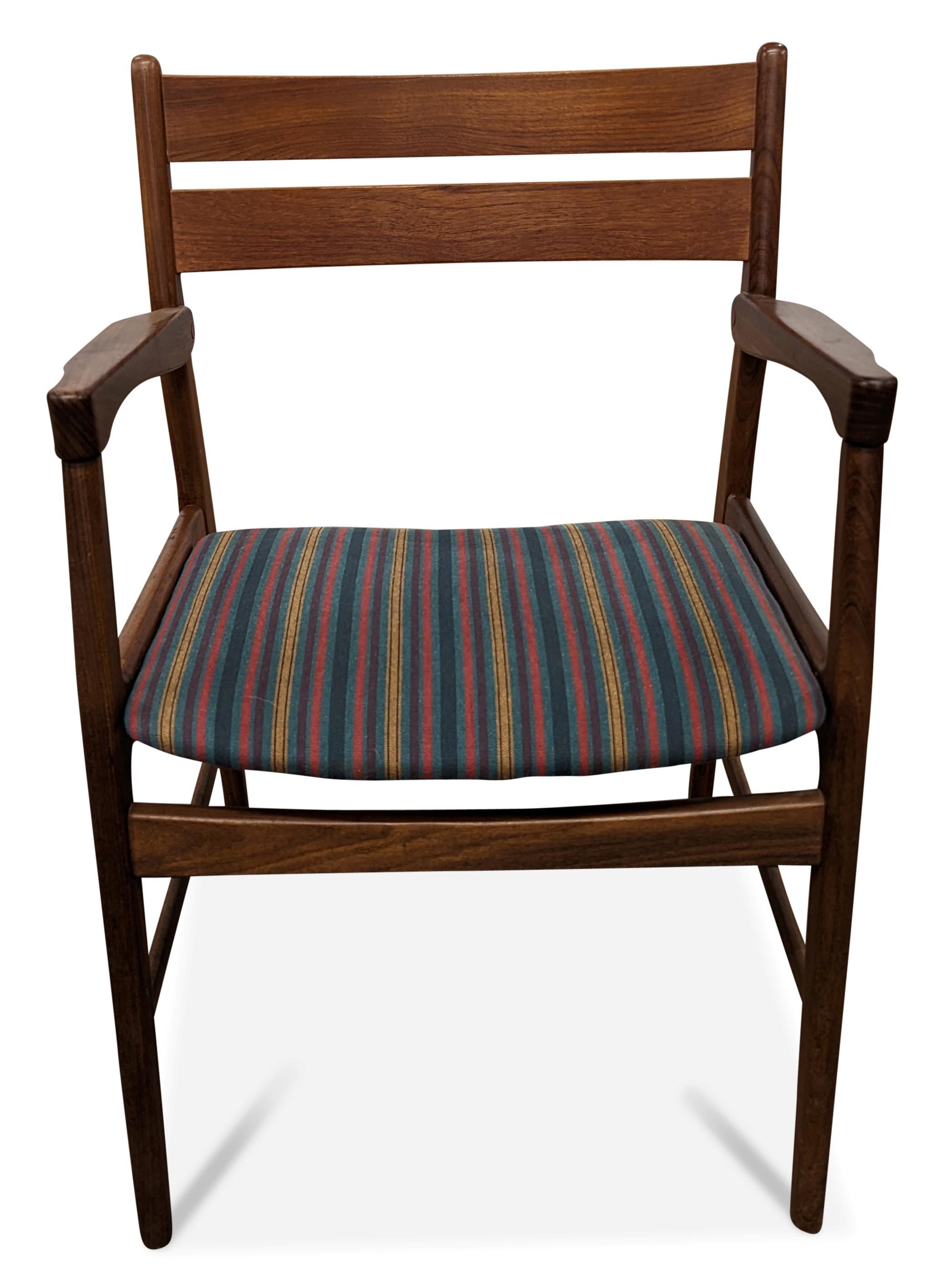 2 Teak Dining Arm Chairs, 012324 Vintage Danish Midcentury 2