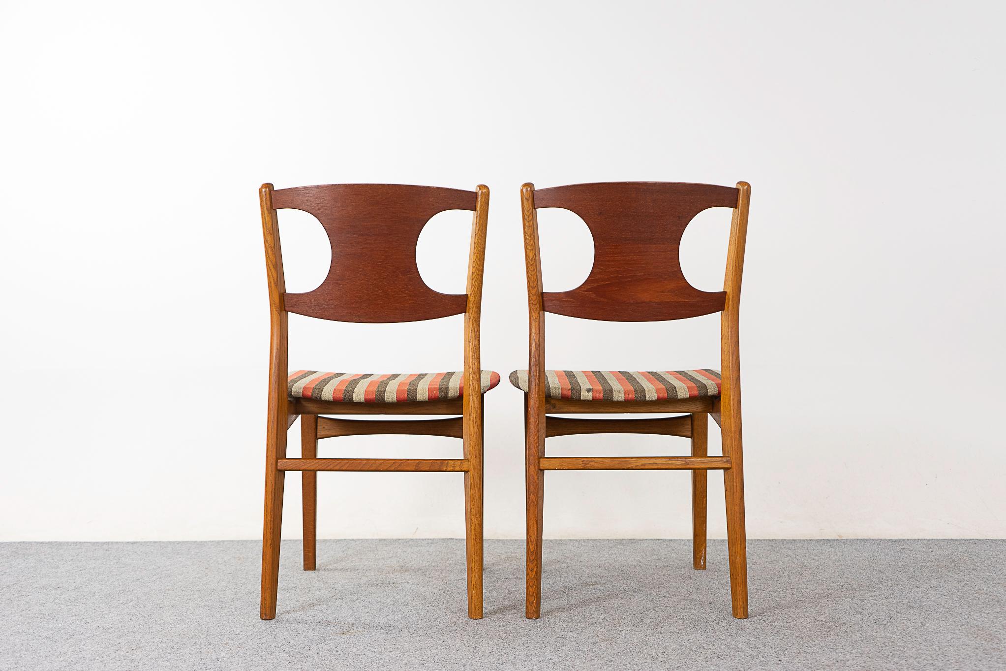Veneer 2 Teak & Oak Dining Chairs by Paul Rasmussen For Sale