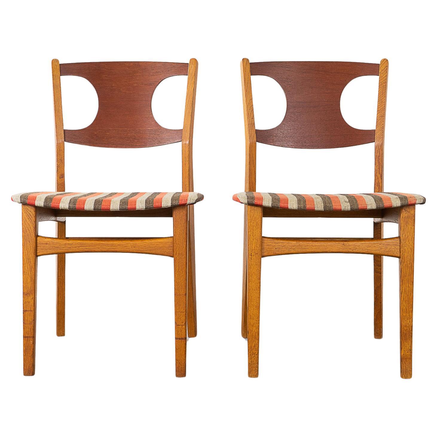 2 Teak & Oak Dining Chairs by Paul Rasmussen For Sale