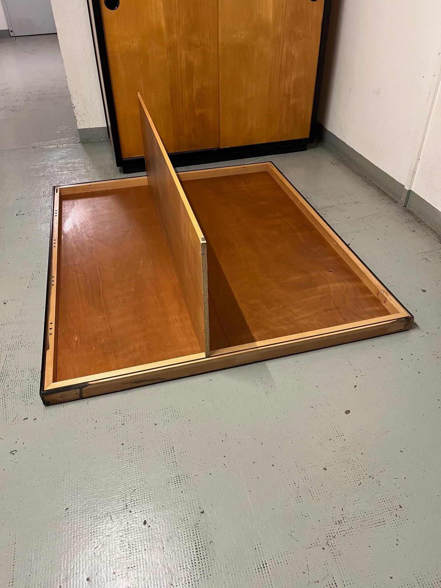 2 Teak Sliding Doors Wardrobe by Kurt Thut, Switzerland 1950s For Sale 10