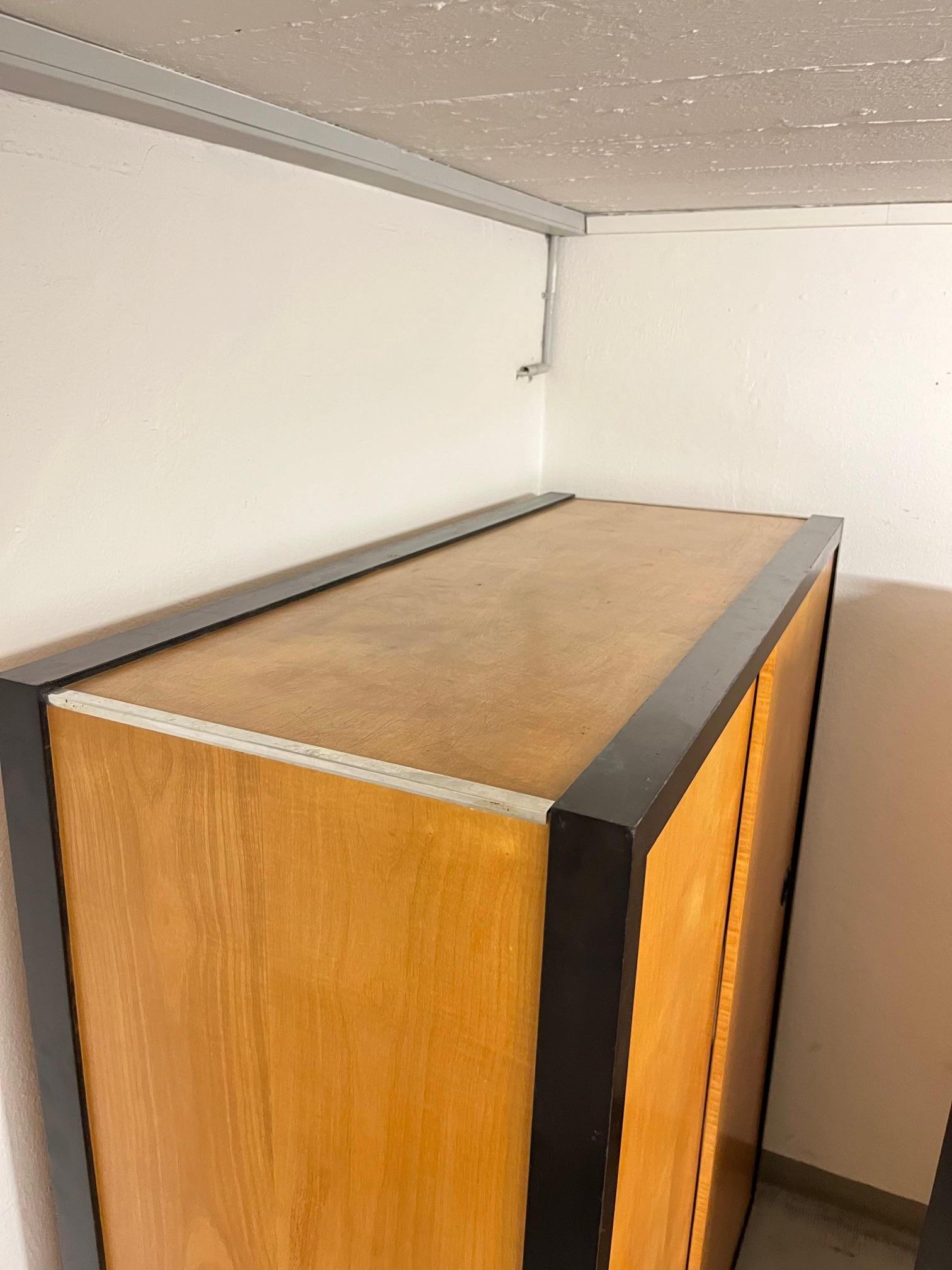 2 Teak Sliding Doors Wardrobe by Kurt Thut, Switzerland 1950s For Sale 3