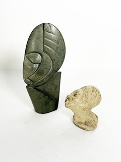 2 terracotta and stone sculptures, France, 20th