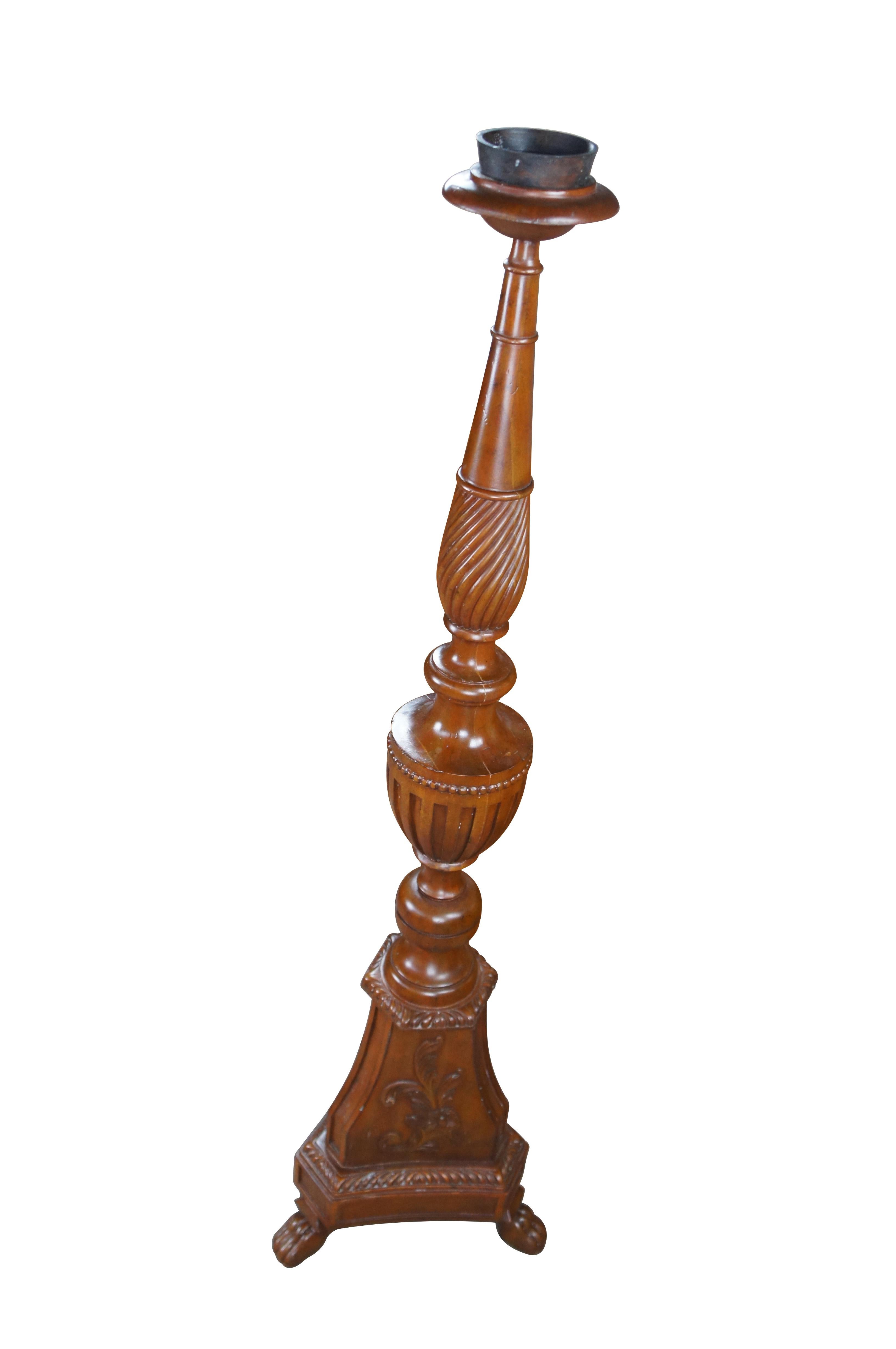 2 Theodore Alexander French Neoclassical Mahogany Candle Holders Altar Sticks 54 For Sale 9