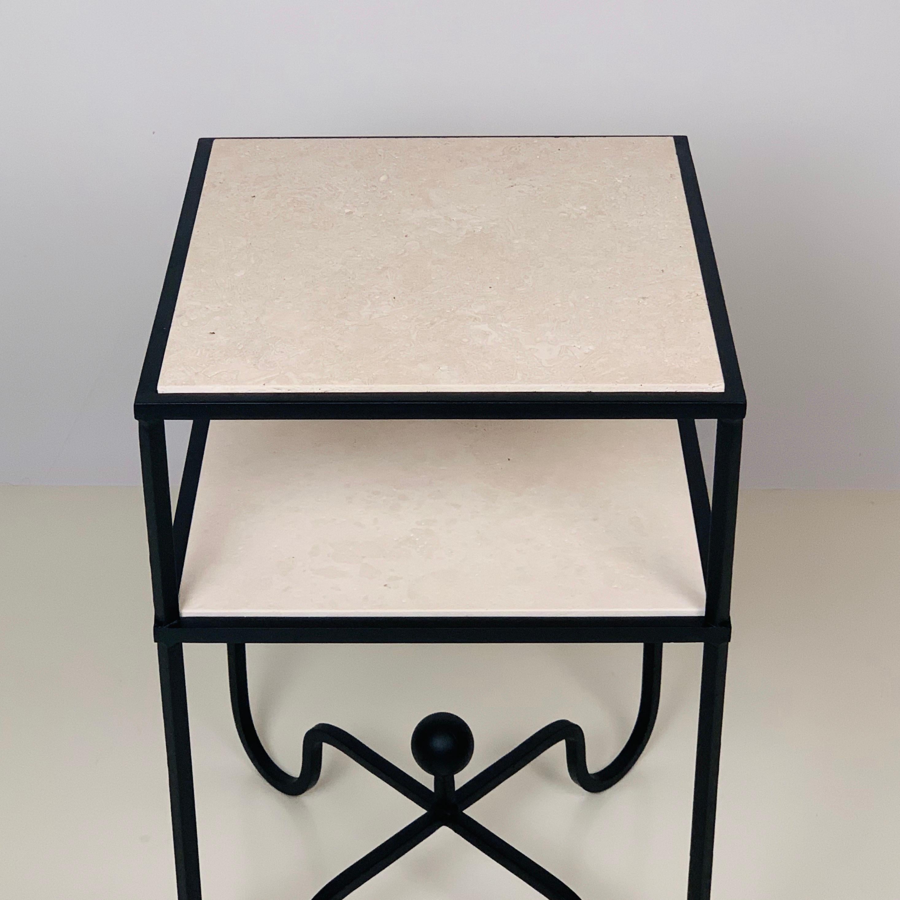 Modern 2-Tier Entretoise Side Table by Design Frères For Sale