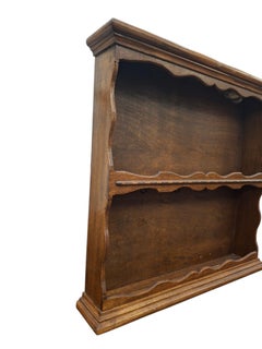 Estantería de pared de roble de 2 niveles