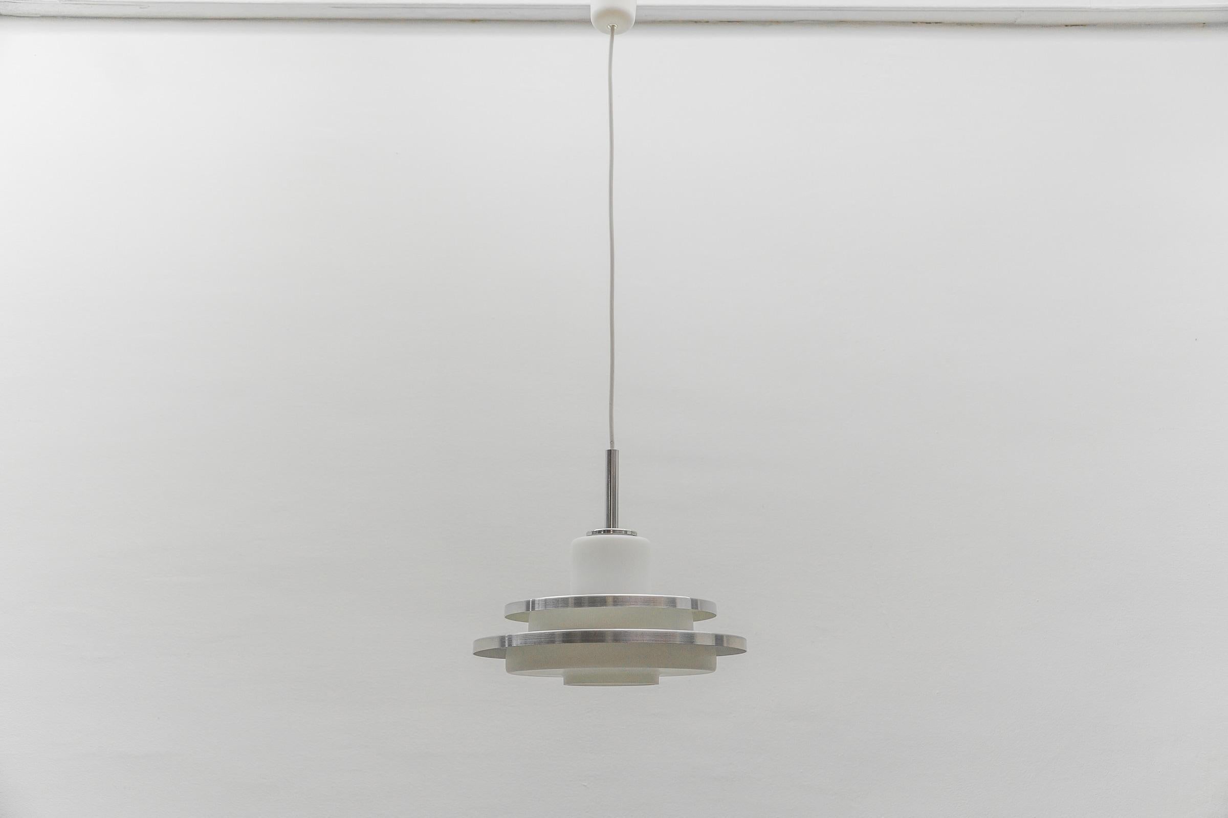 Space Age 2-tier opal glass lamp by Doria Leuchten, 1960s Germany For Sale