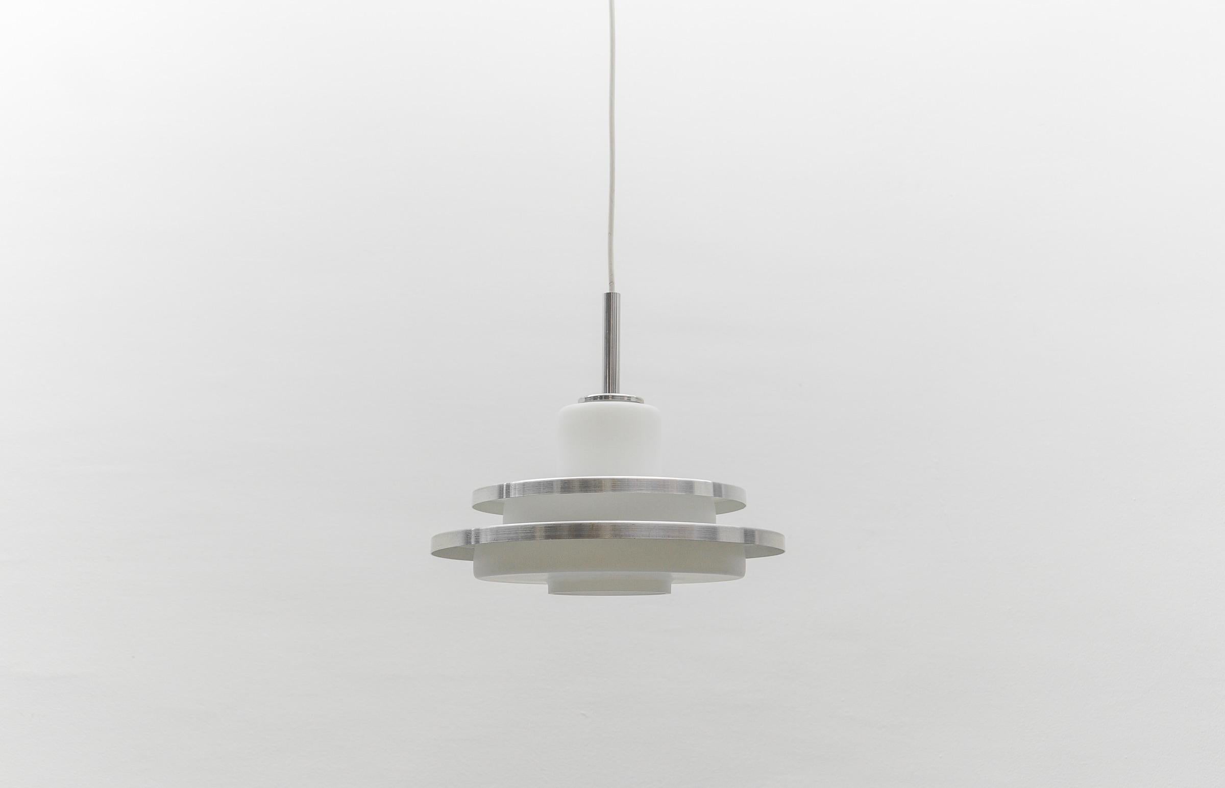 Mid-20th Century 2-tier opal glass lamp by Doria Leuchten, 1960s Germany For Sale