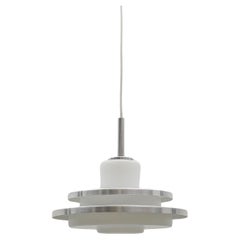 2-tier opal glass lamp by Doria Leuchten, 1960s Germany