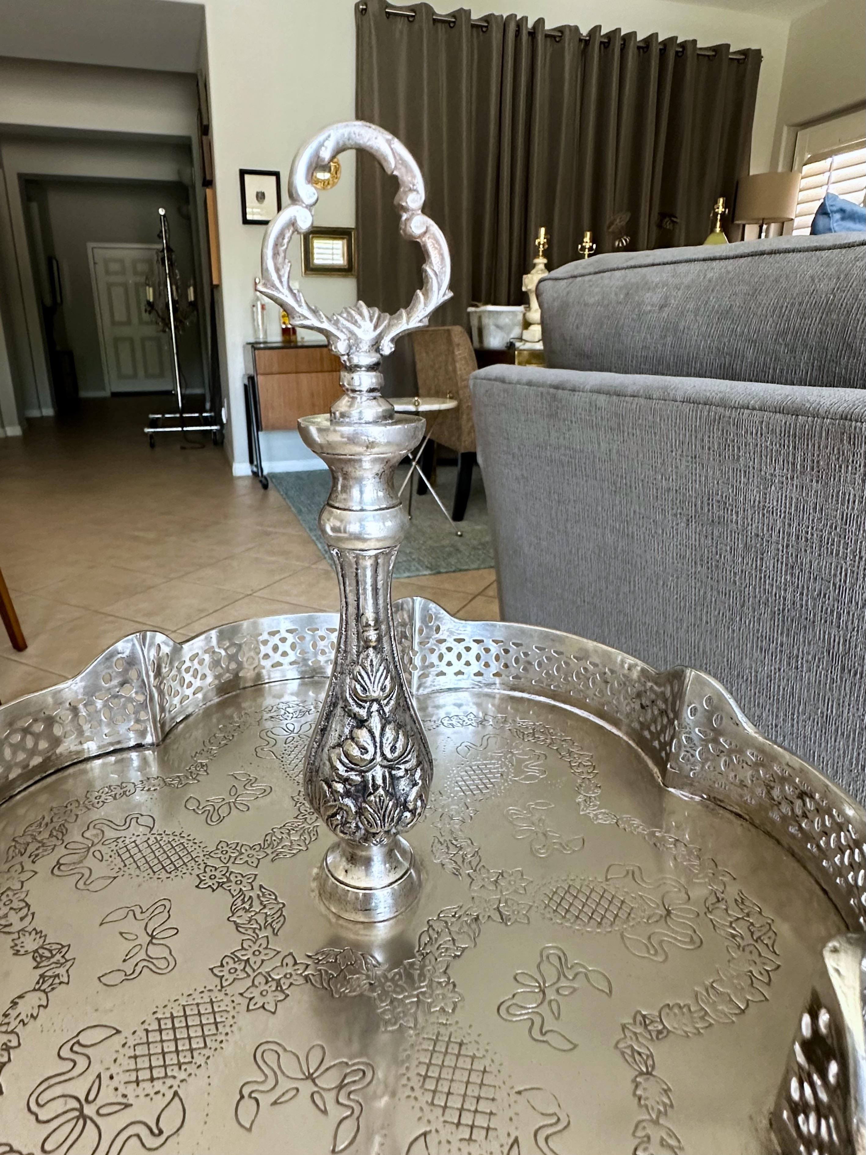 2-Tier Regency Silverplate Dessert/Beverage Etagere Display Table For Sale 6