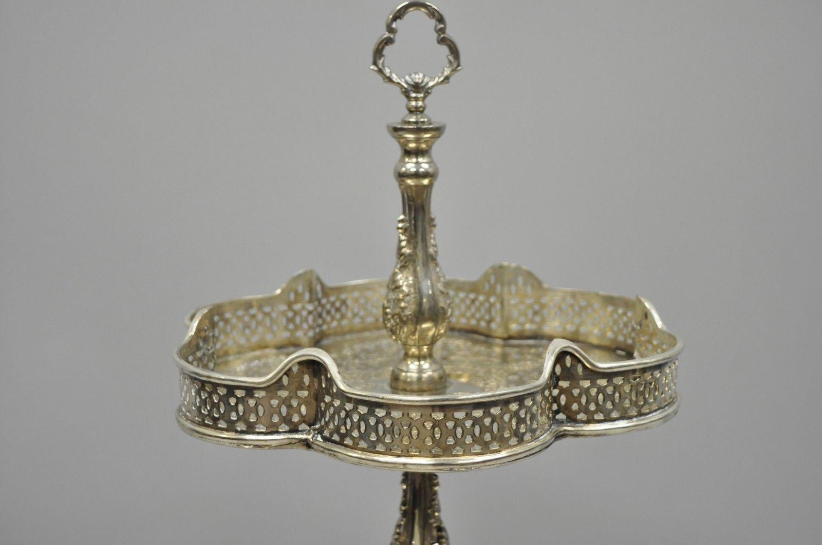 2 tier silver tray