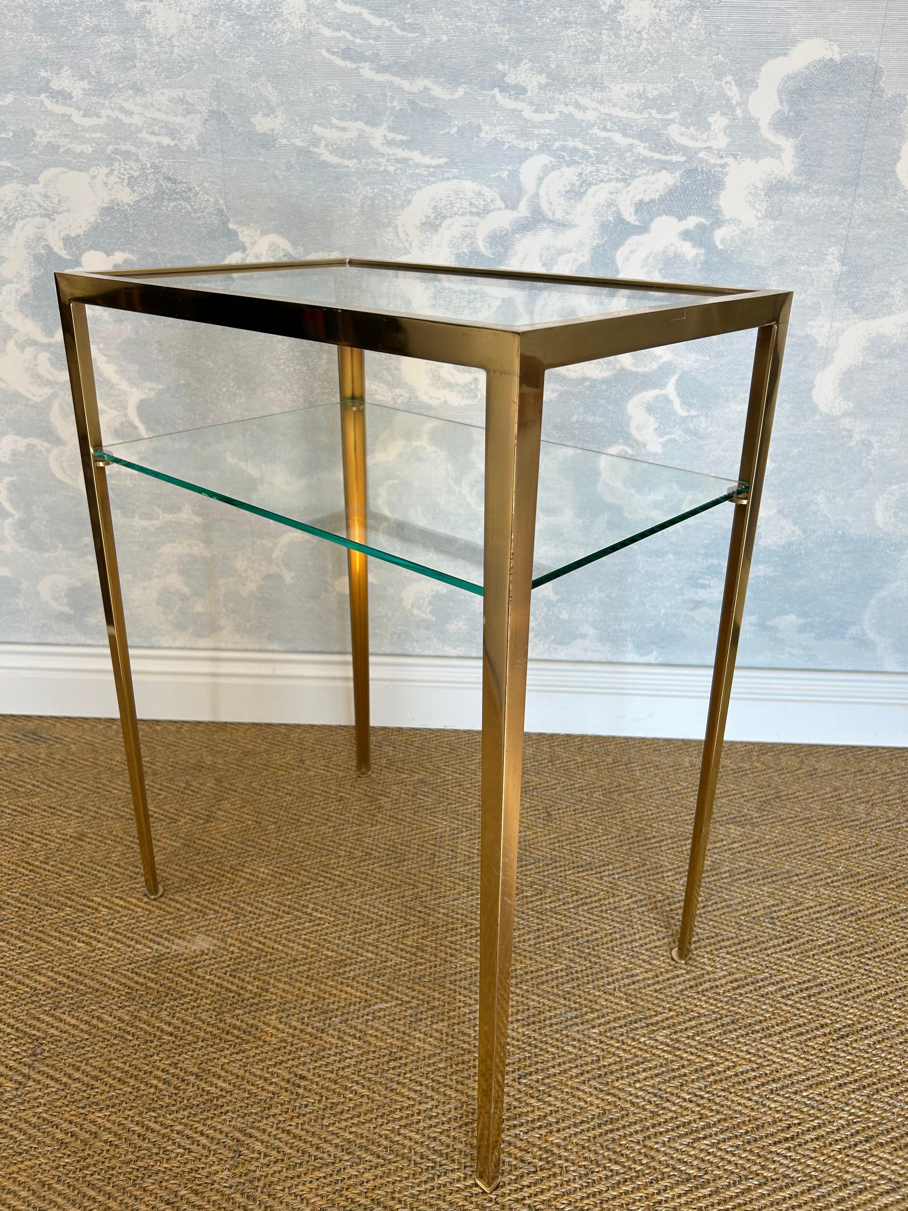 2-Tiered Brass Side Table by Vereinigte Werkstätten, Germany 1960's For Sale 4