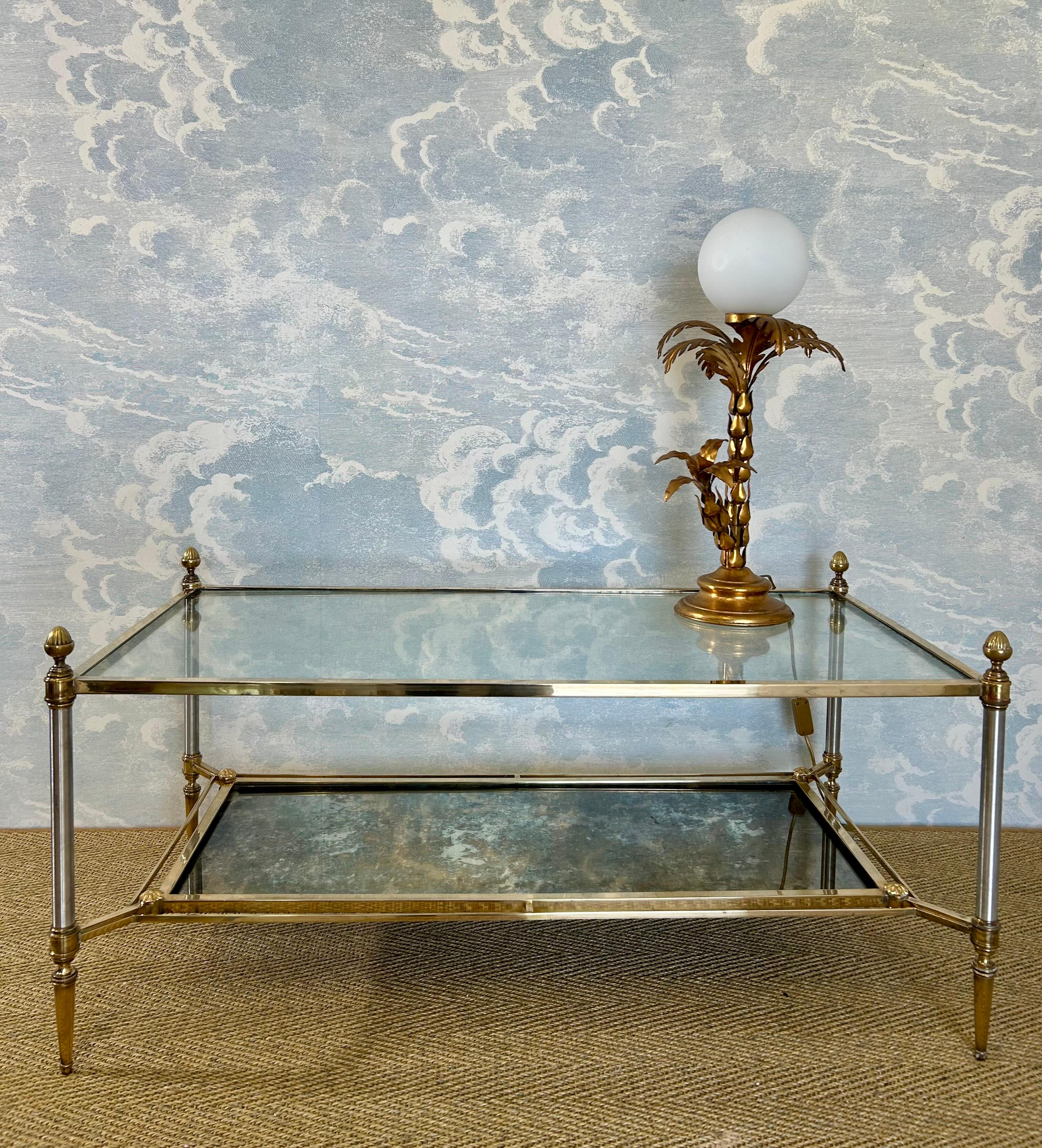 2-Tiered Coffee Table by Maison Jansen, France, 1960's in Neoclassical Style For Sale 3