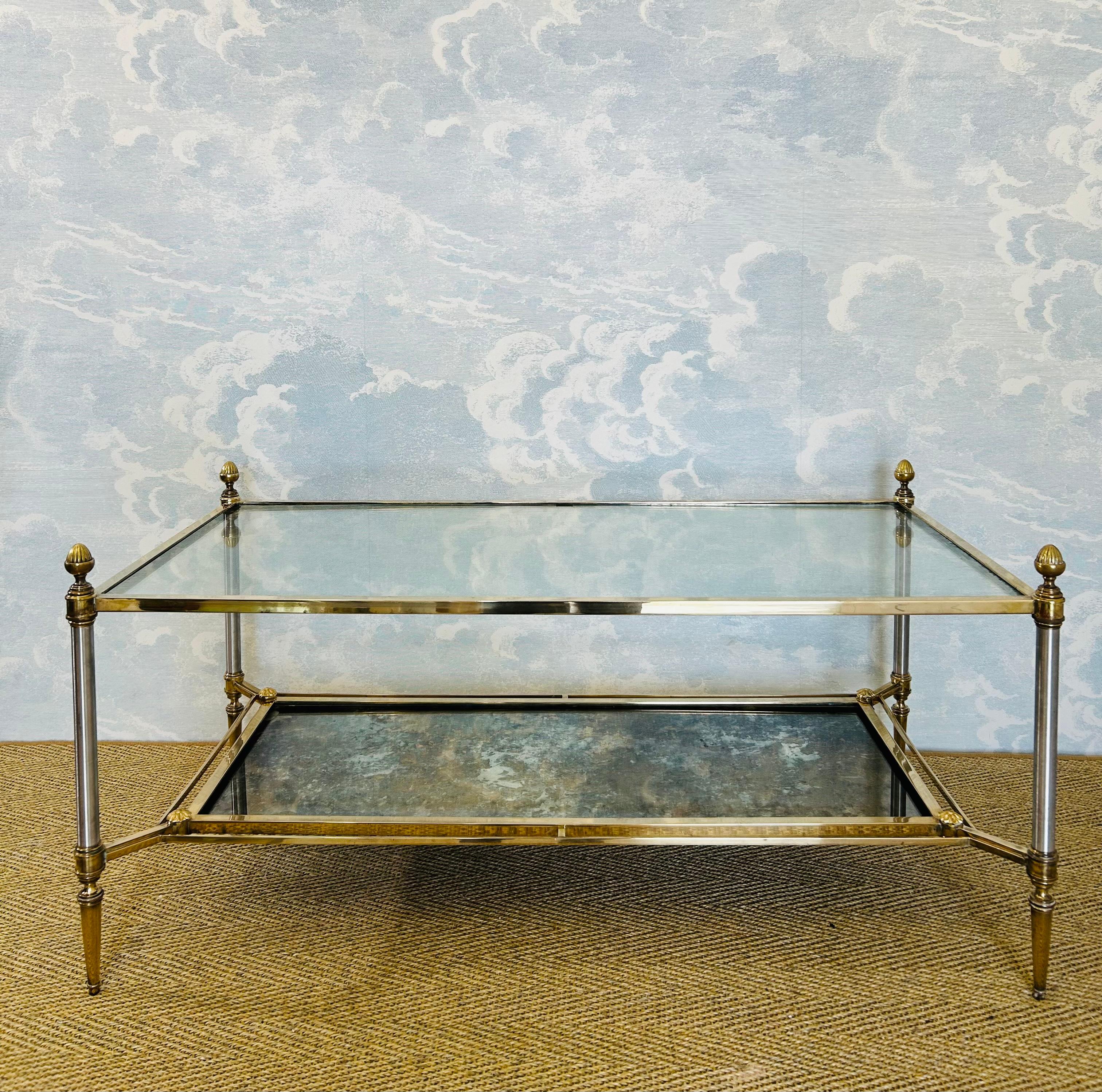 2-Tiered Coffee Table by Maison Jansen, France, 1960's in Neoclassical Style For Sale 4
