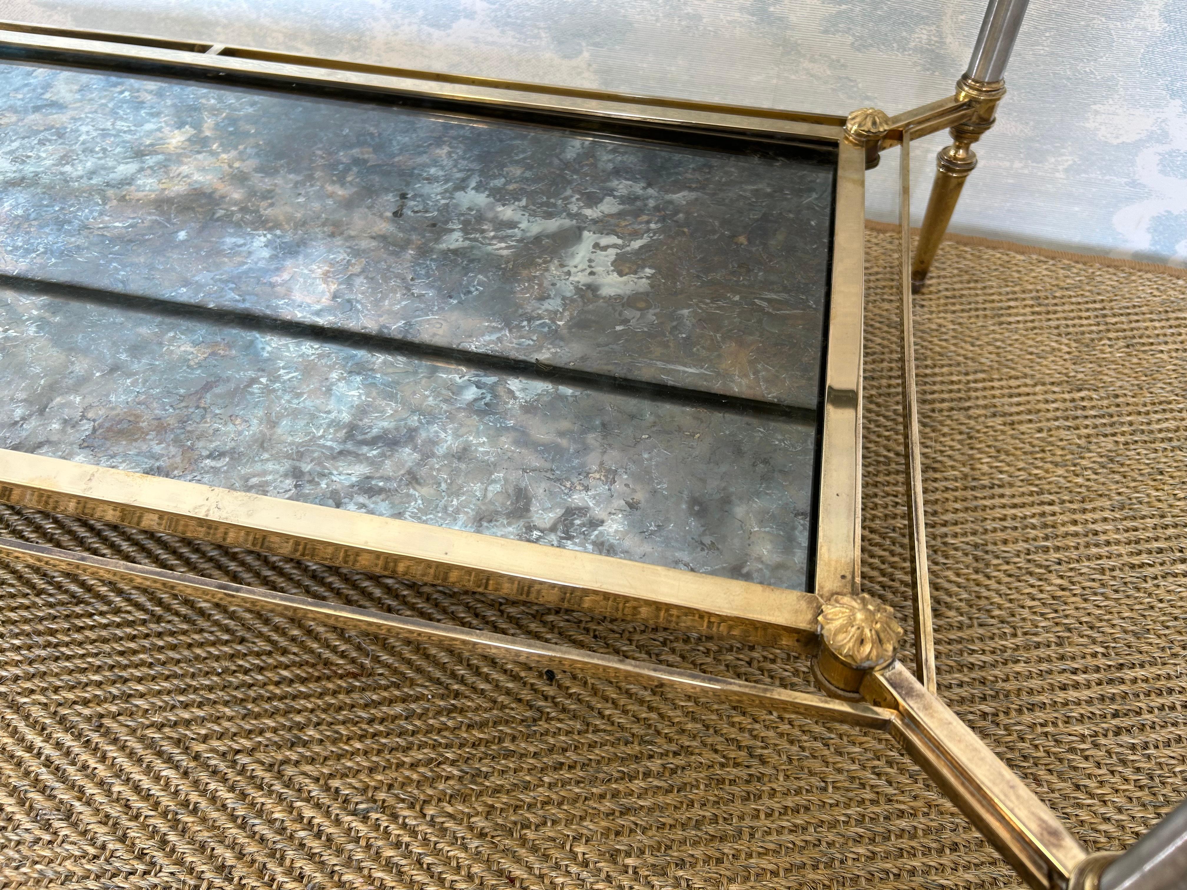 2-Tiered Coffee Table by Maison Jansen, France, 1960's in Neoclassical Style For Sale 2