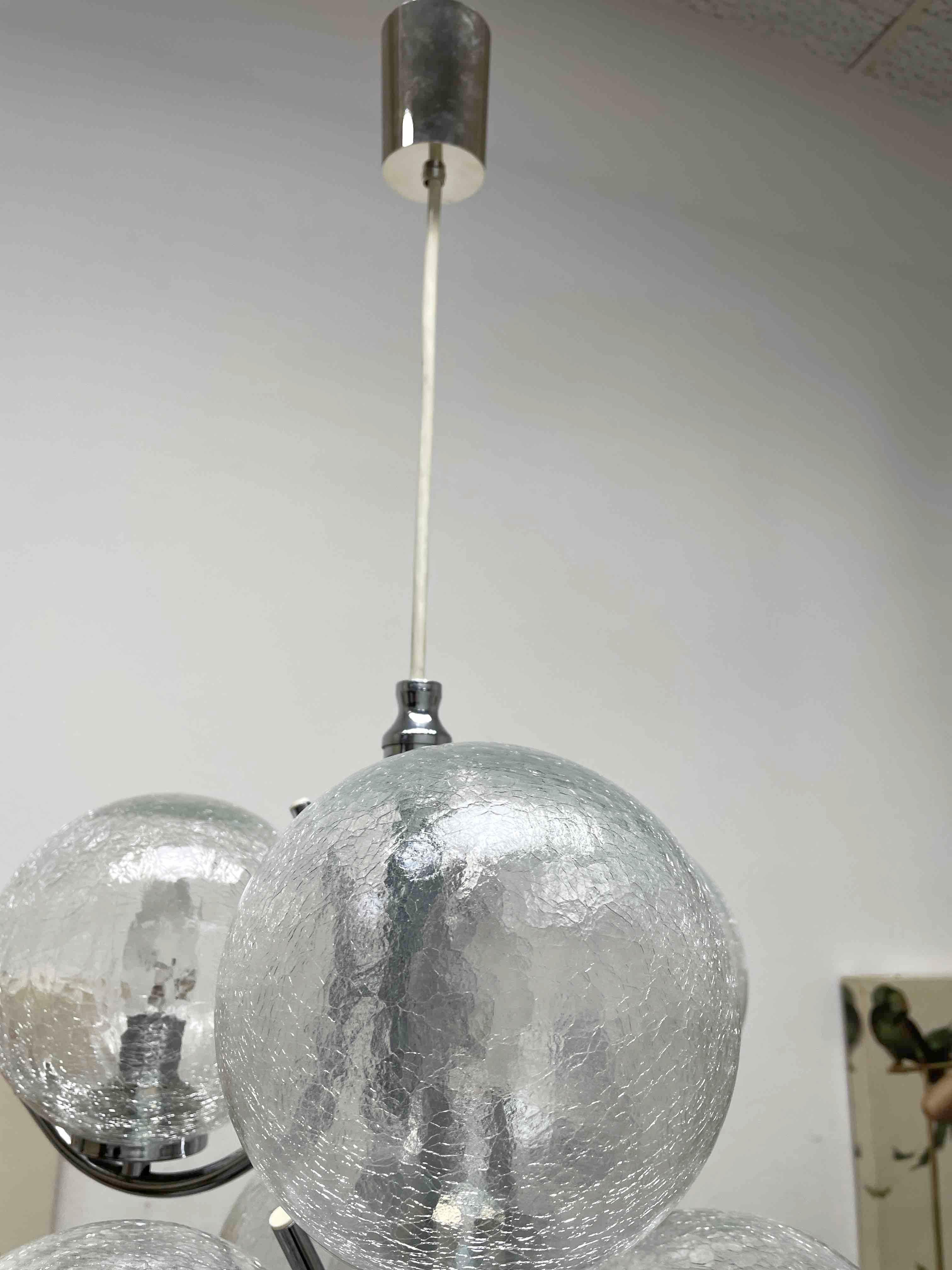 2 Tiered Richard Essig 6-Arm Space Age Chandelier, 1970s, Germany For Sale 3