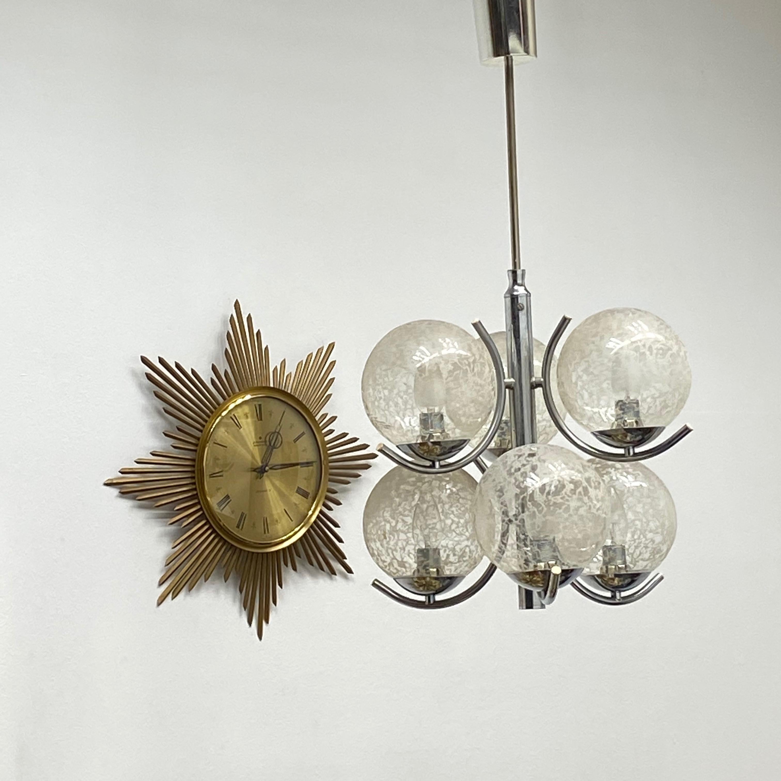 Mid-Century moderno Lampadario a 2 livelli a 6 bracci A Space Age di Richard Essig, anni '70, Germania in vendita