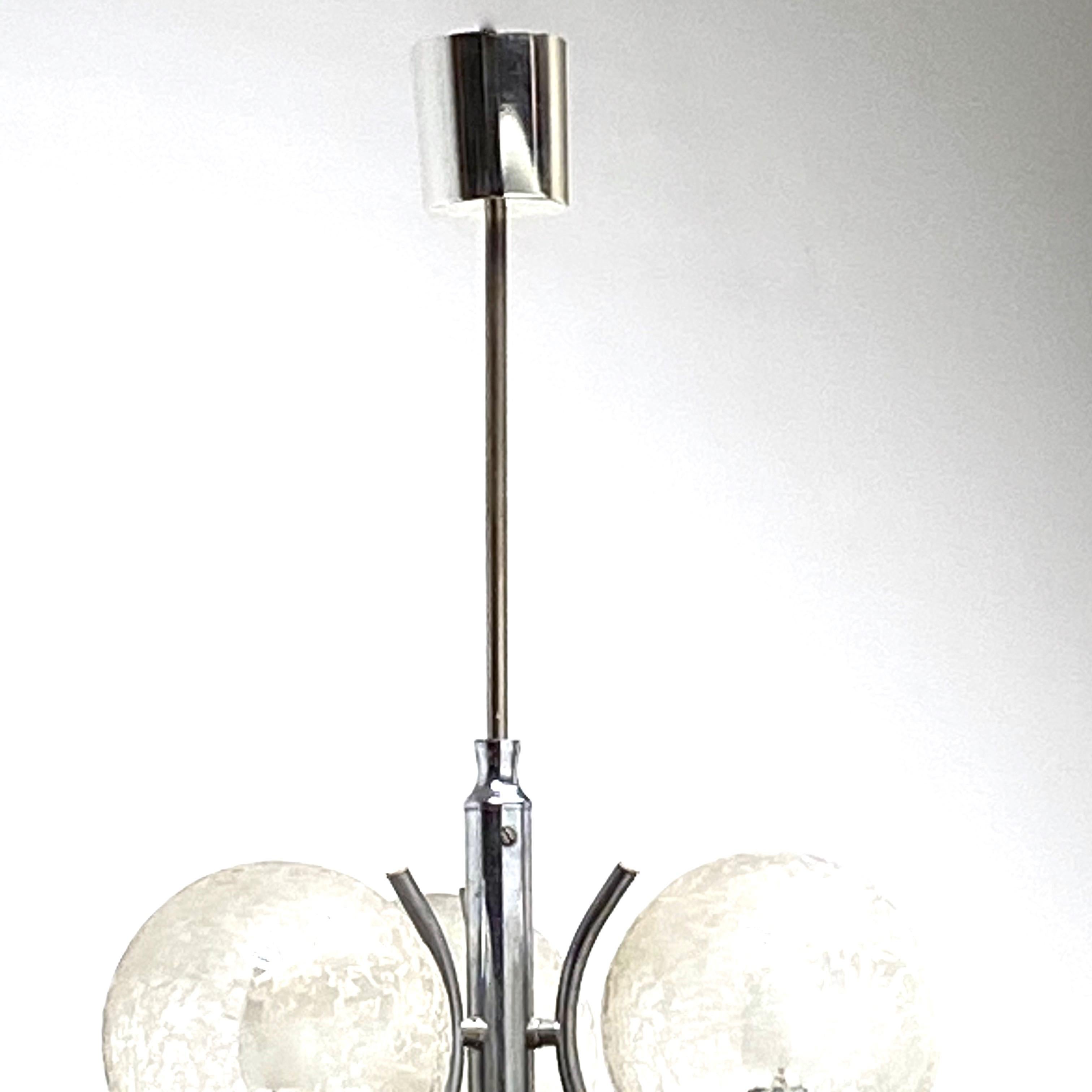2 Tiered Richard Essig 6-Arm Space Age Chandelier, 1970s, Germany For Sale 1