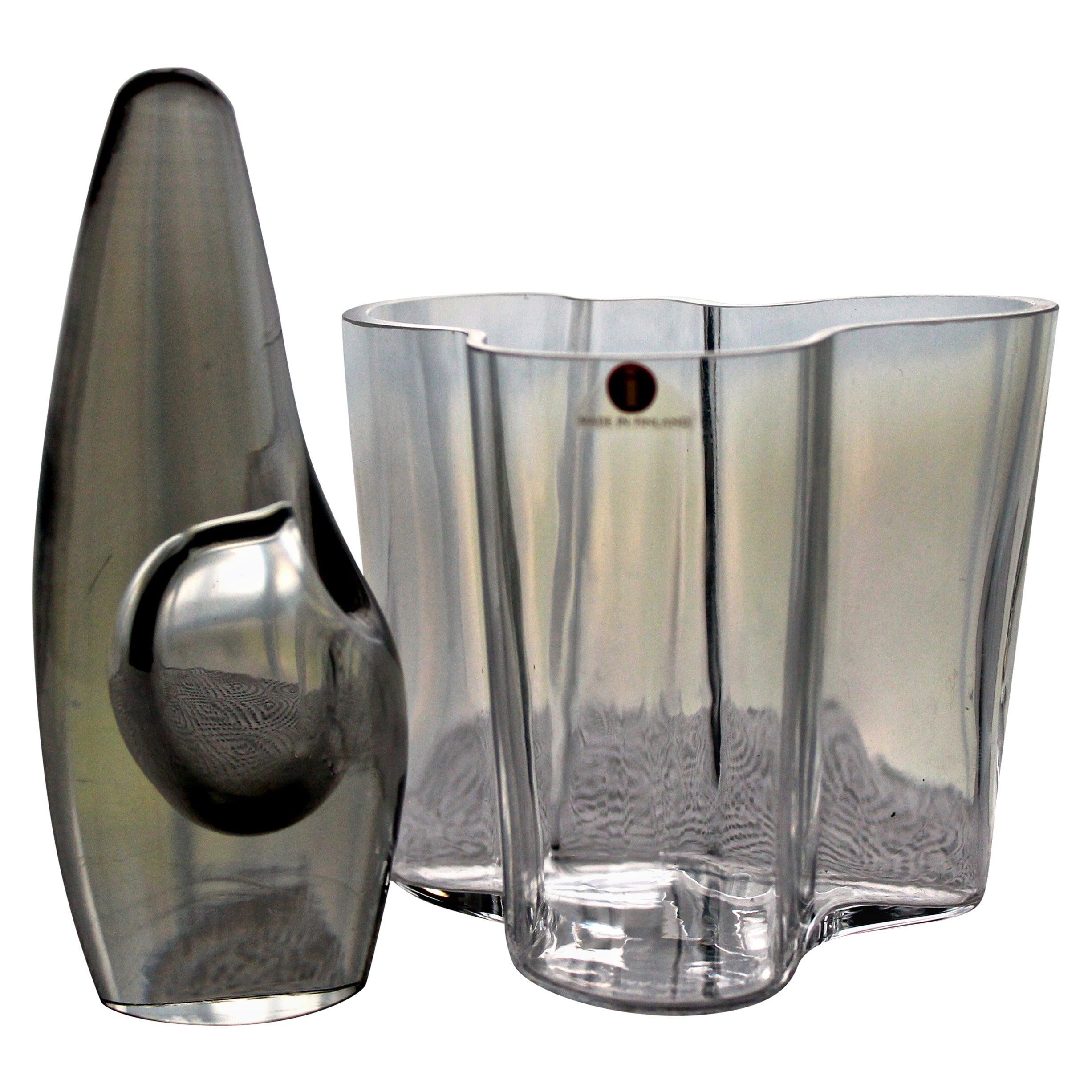 Tiny Alvar Aalto "Savoy" & Timo Sarpaneva "Orkidea" Ittala Vases For Sale