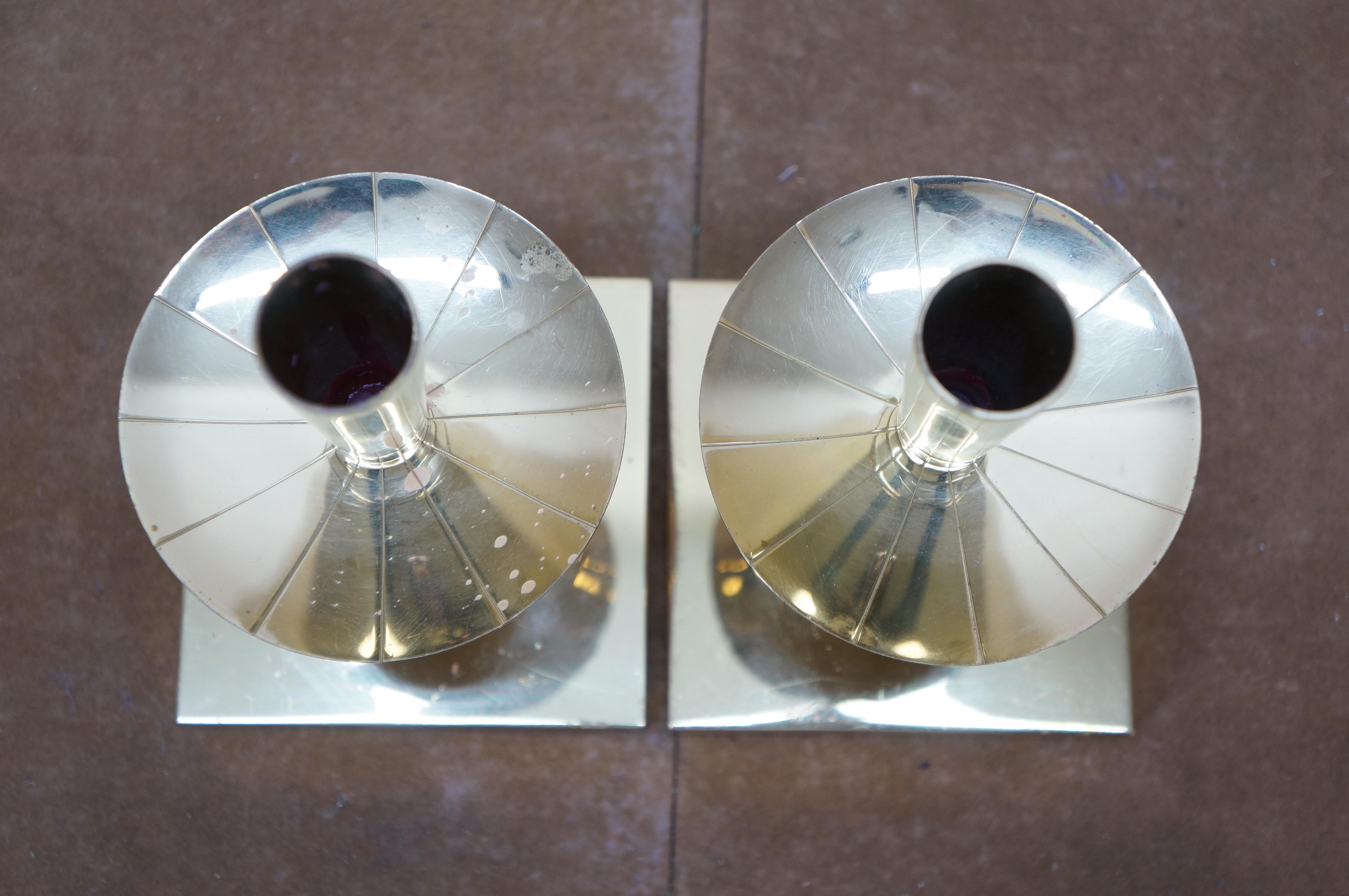 2 Tommi Parzinger Dorlyn Silversmiths massivem Messing Kerzenständer Kerzenhalter 7