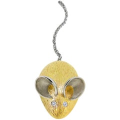 2-Tone 9ct 'Toplino' Mouse Brooch