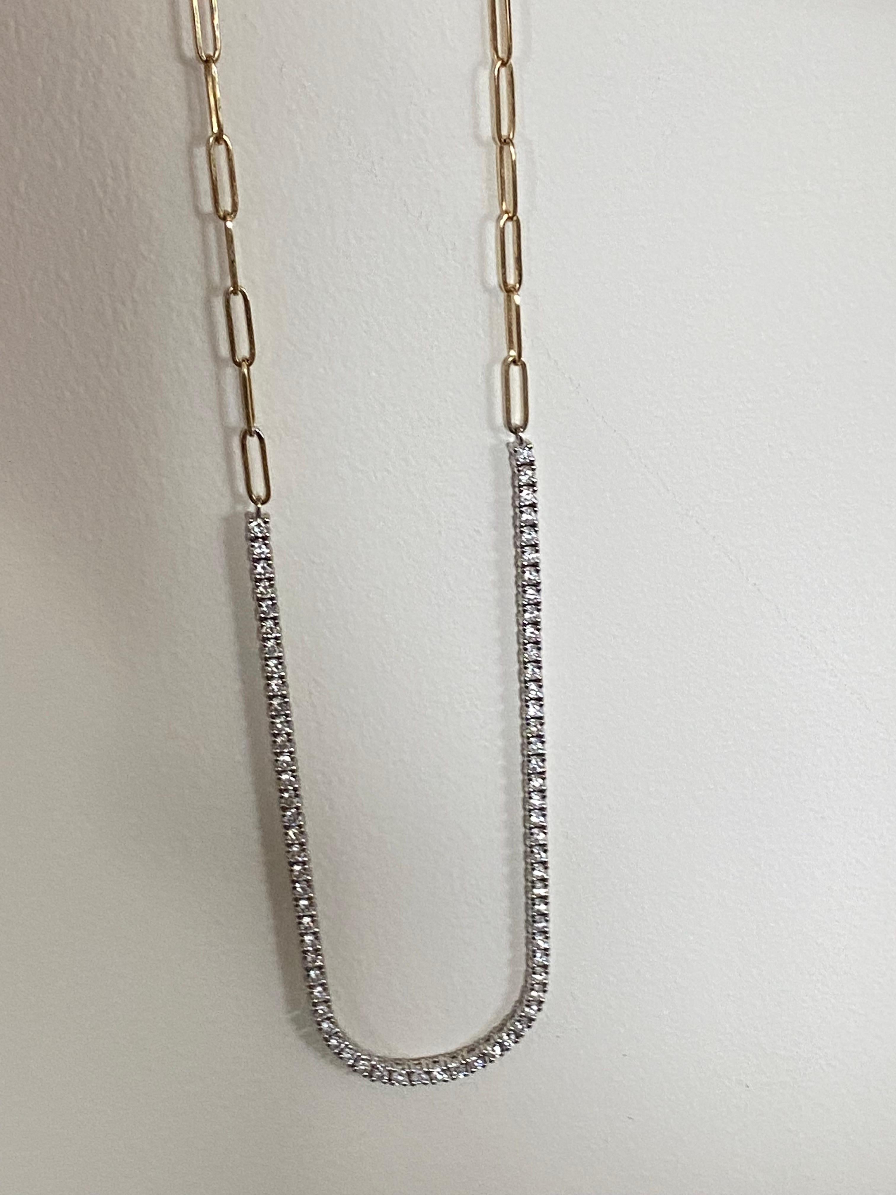 Collier à clips en diamants 2 tons 2,85 carats en vente 1