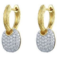 2 Tone Diamond Pave Dangle Earrings