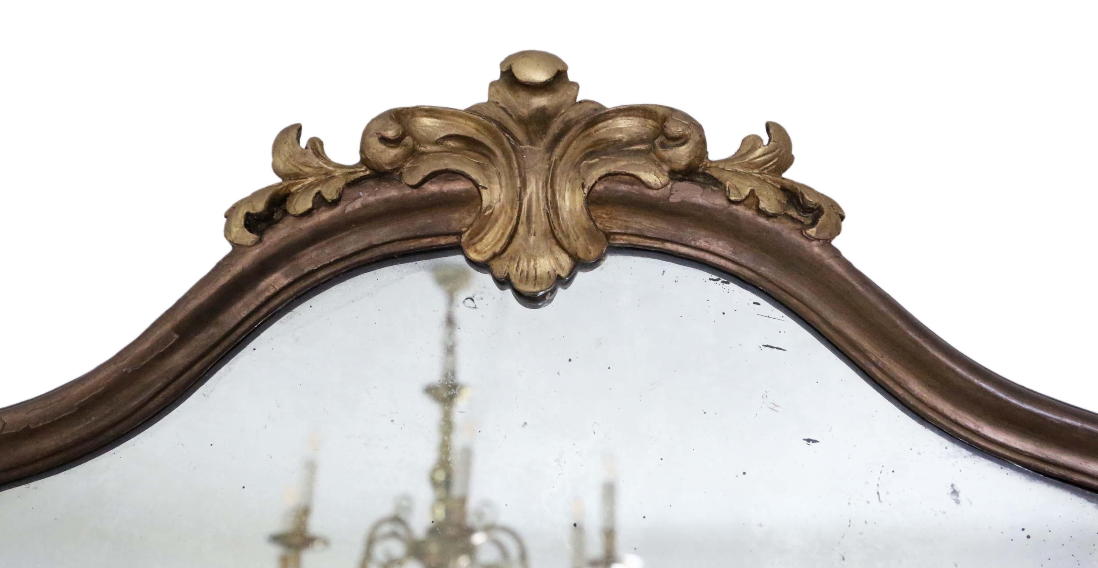 Antique large quality 2-tone gilt full-height wall floor mirror, circa 1900. Charm and elegance.
This is a lovely, rare mirror. Great frame in good condition… looks great.
An impressive and rare find, that would look amazing in the right location.